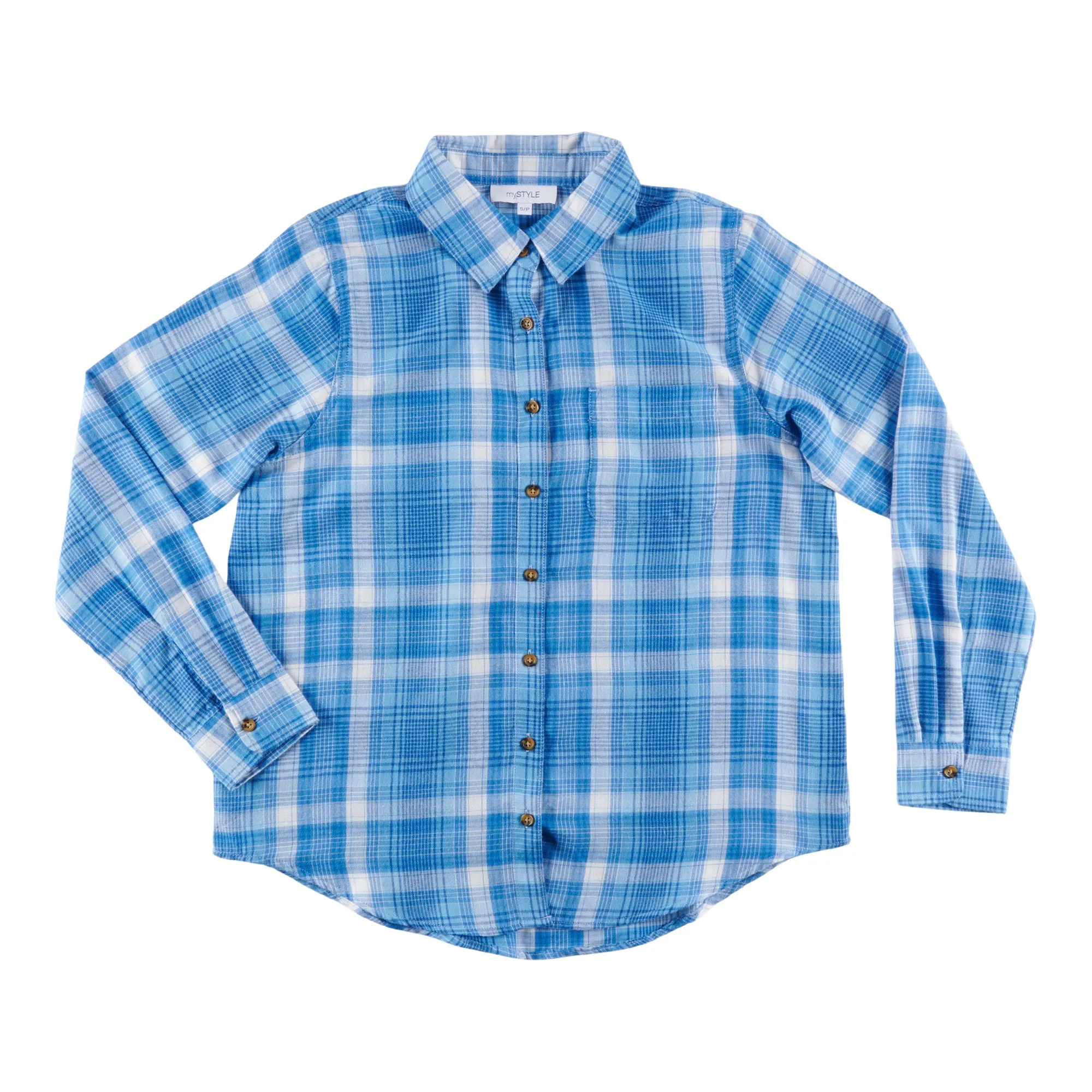 mySTYLE Women's Soft Plaid Long Cuffed Sleeve Shirt with Button Placket sold by Giant Tiger product image thumbnail 4