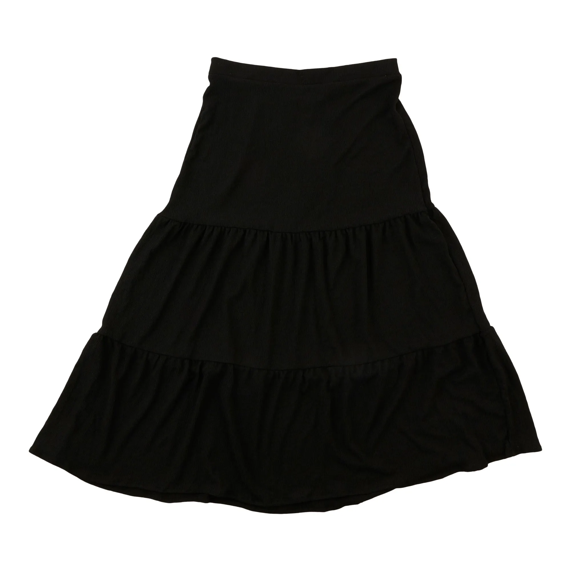 lily morgan Women's Solid Crinkle Tiered Maxi Skirt sold by Giant Tiger