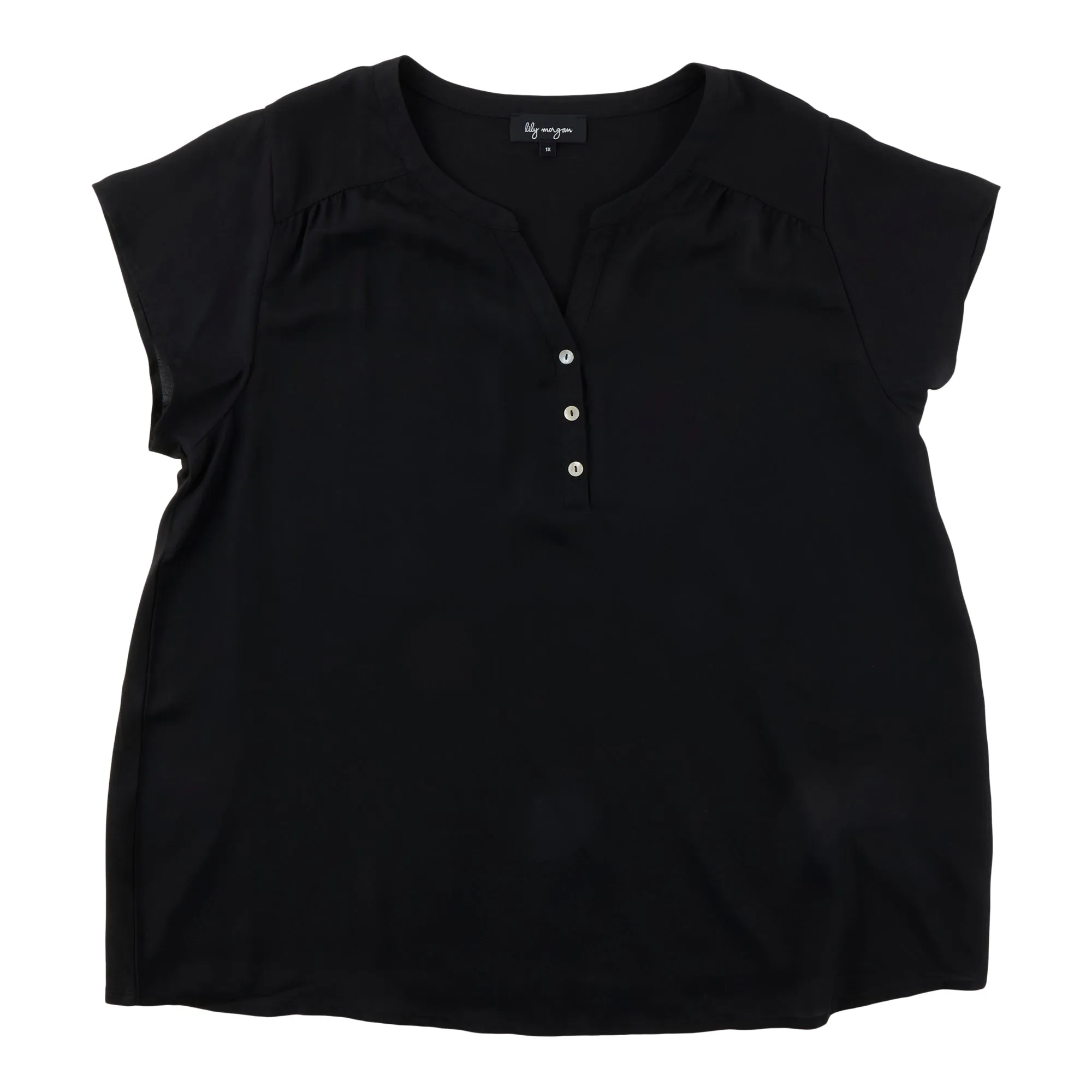 lily morgan Women's Plus Short Sleeve V-Neck Blouse sold by Giant Tiger