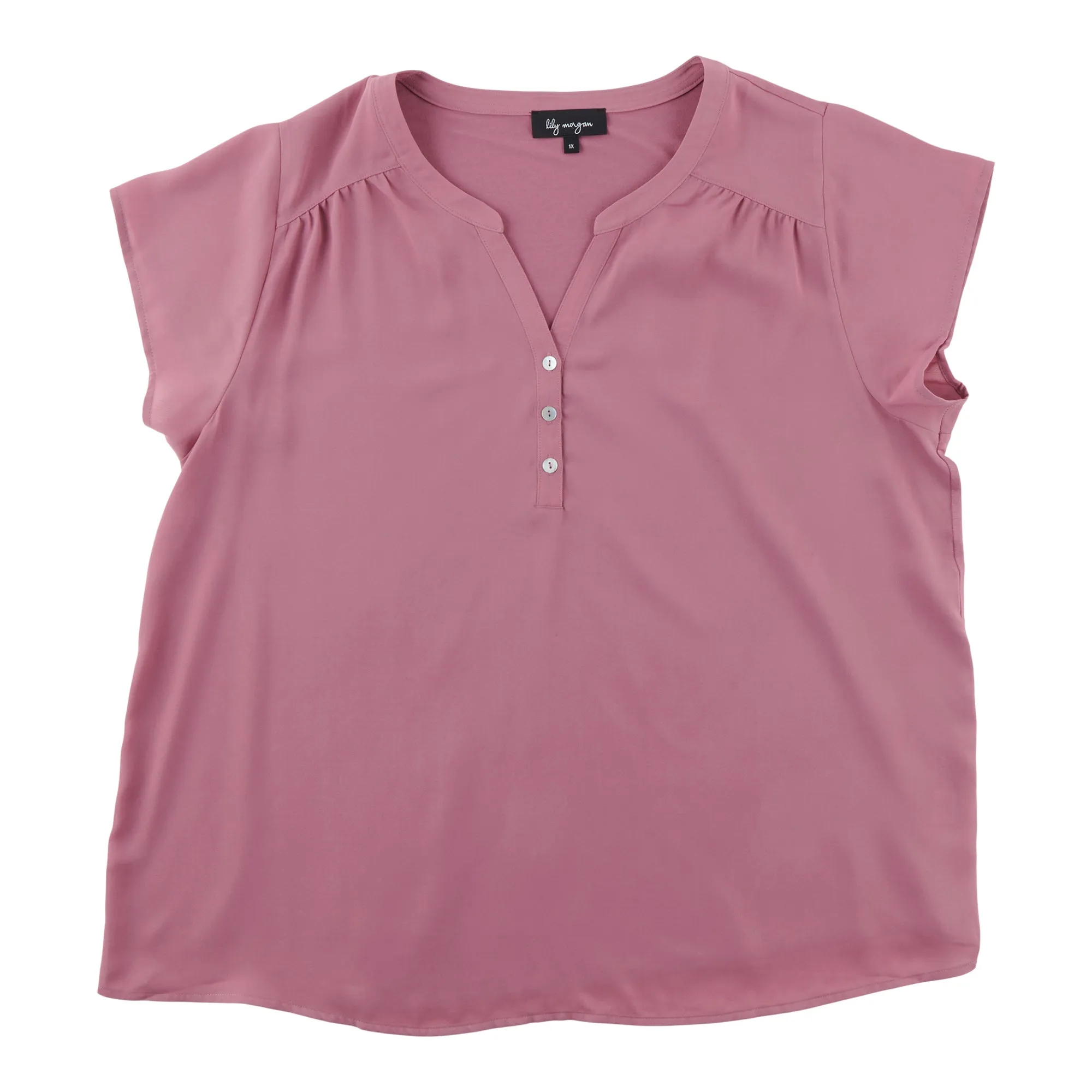 lily morgan Women's Plus Short Sleeve V-Neck Blouse sold by Giant Tiger product image thumbnail 3