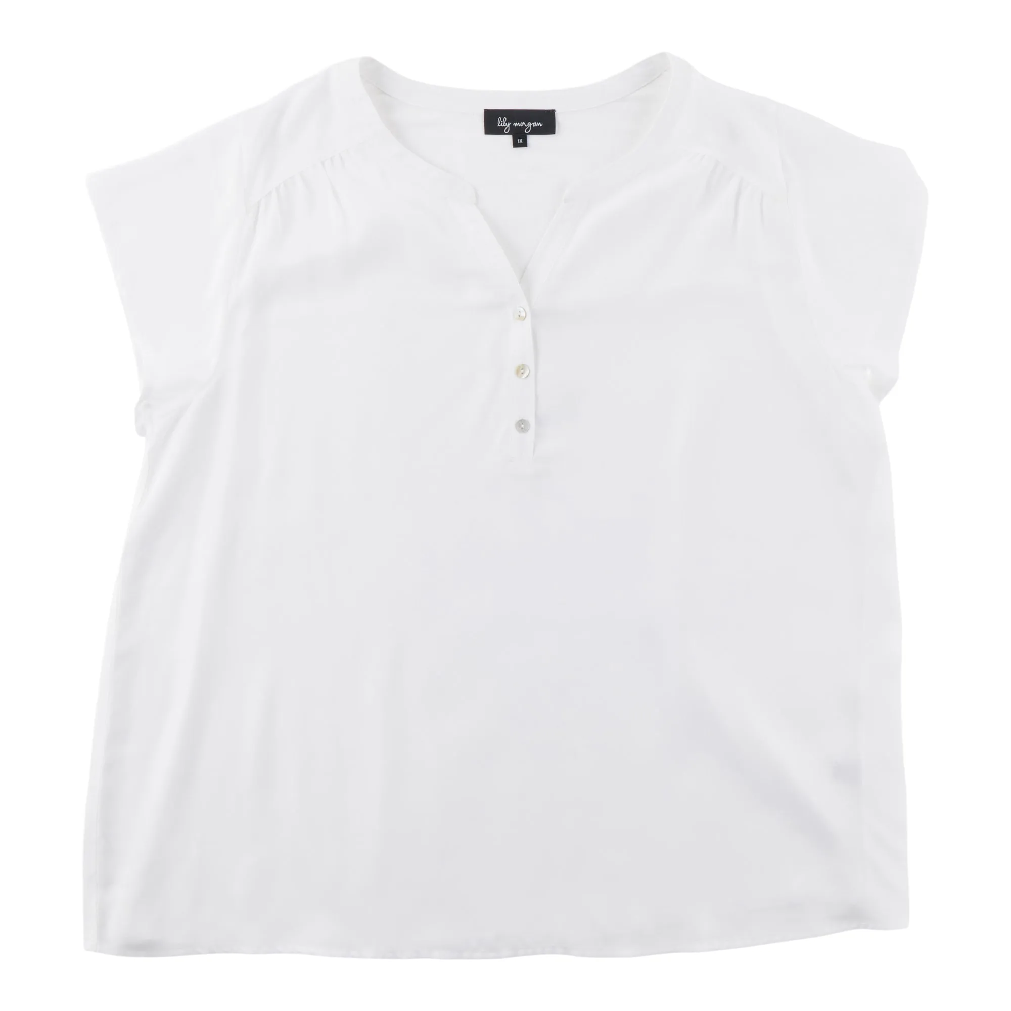lily morgan Women's Plus Short Sleeve V-Neck Blouse sold by Giant Tiger product image thumbnail 2