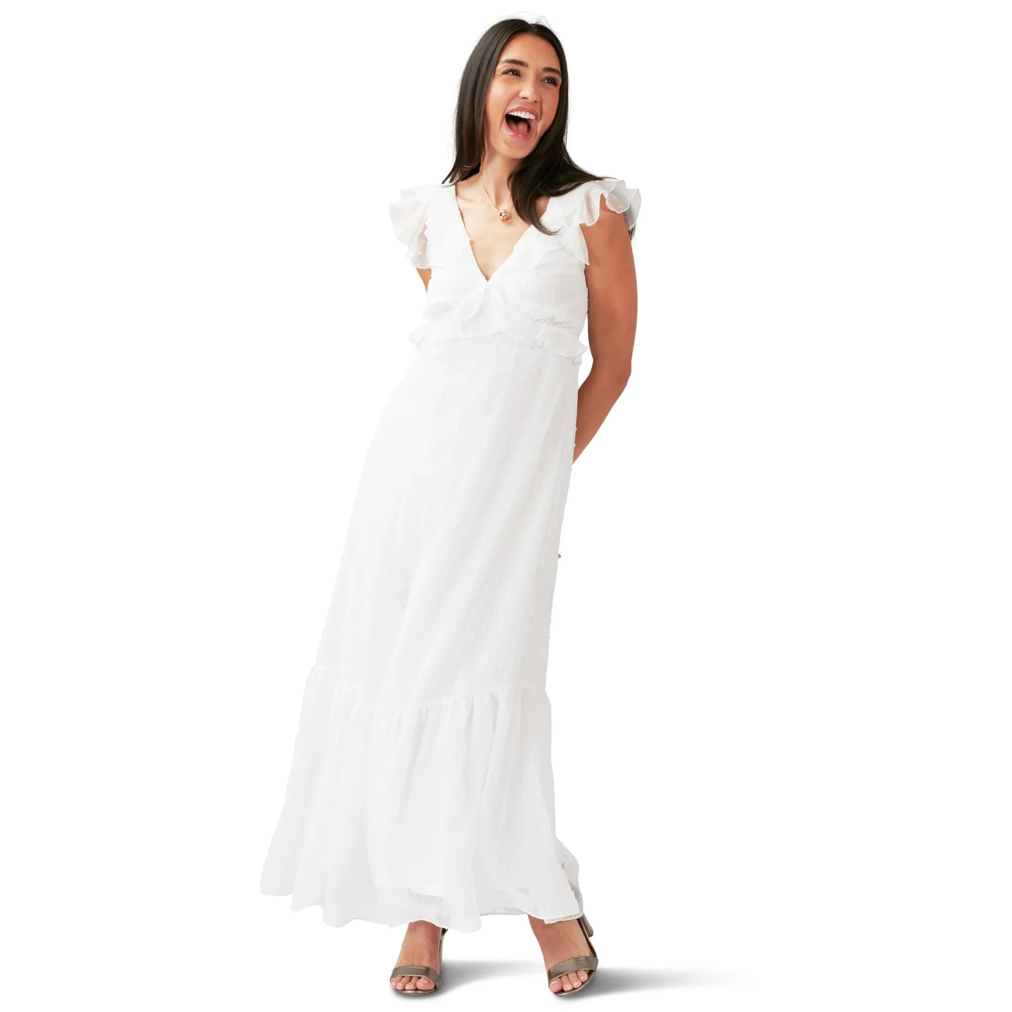 lily morgan Women's Swiss Dot Maxi Dress sold by Giant Tiger product image thumbnail 2