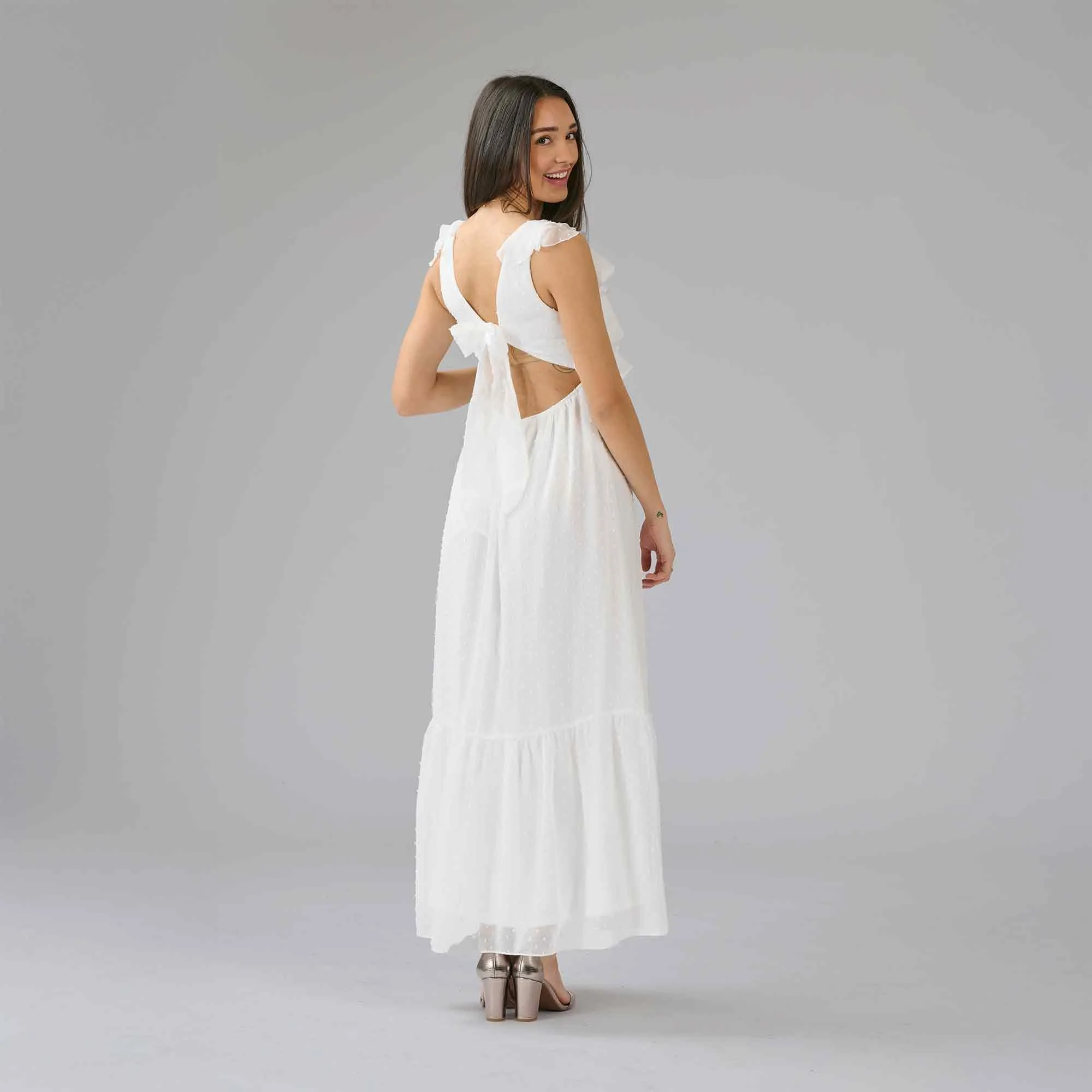 lily morgan Women's Swiss Dot Maxi Dress sold by Giant Tiger product image thumbnail 4