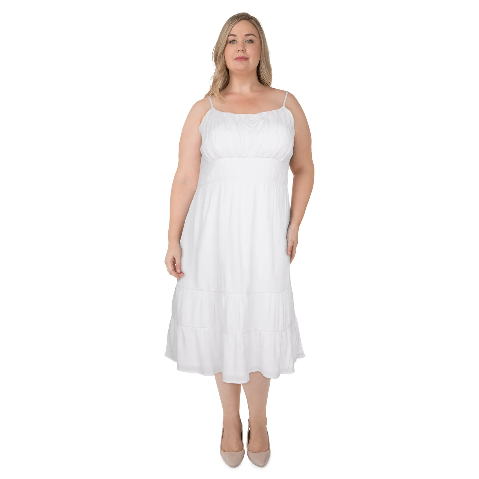 mySTYLE Women's Plus Midi Tiered Dress sold by Giant Tiger