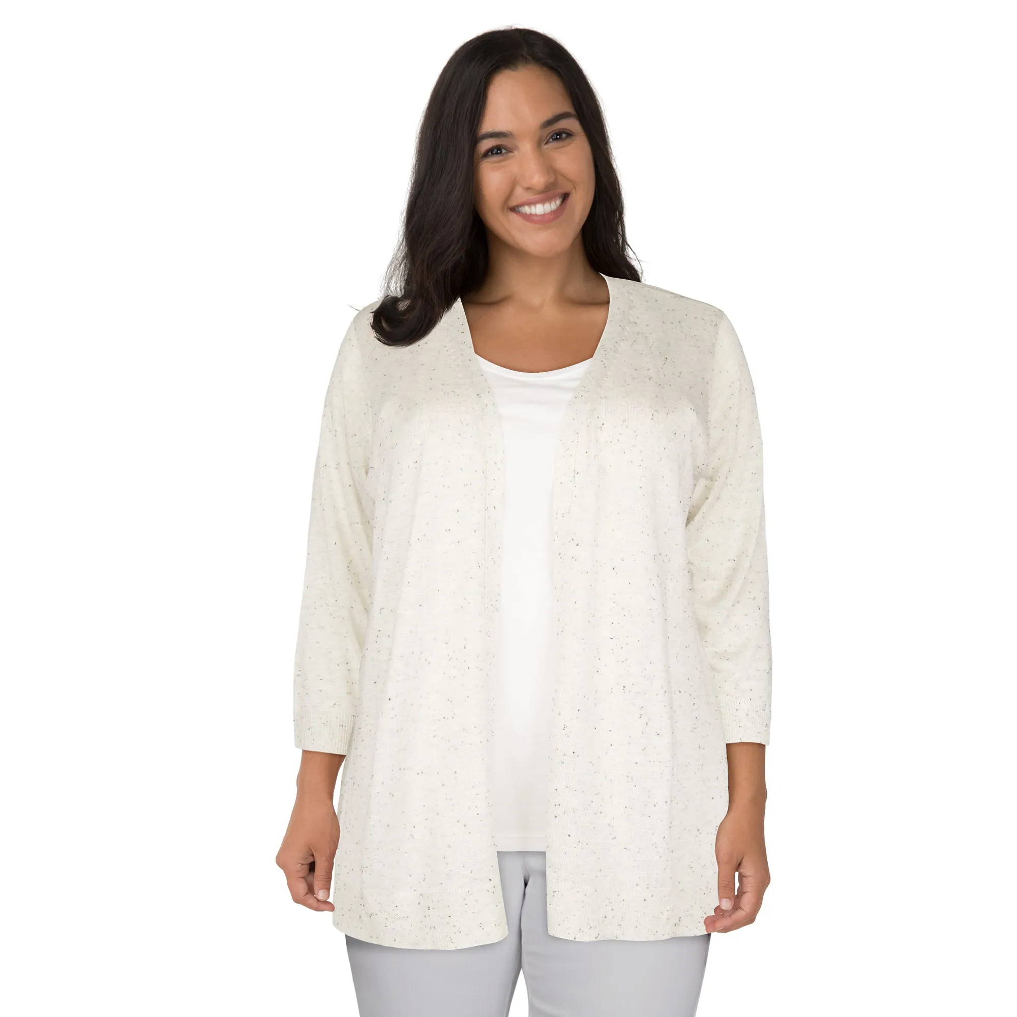 lily morgan Women's Plus Open Front Cardigan sold by Giant Tiger product image thumbnail 3