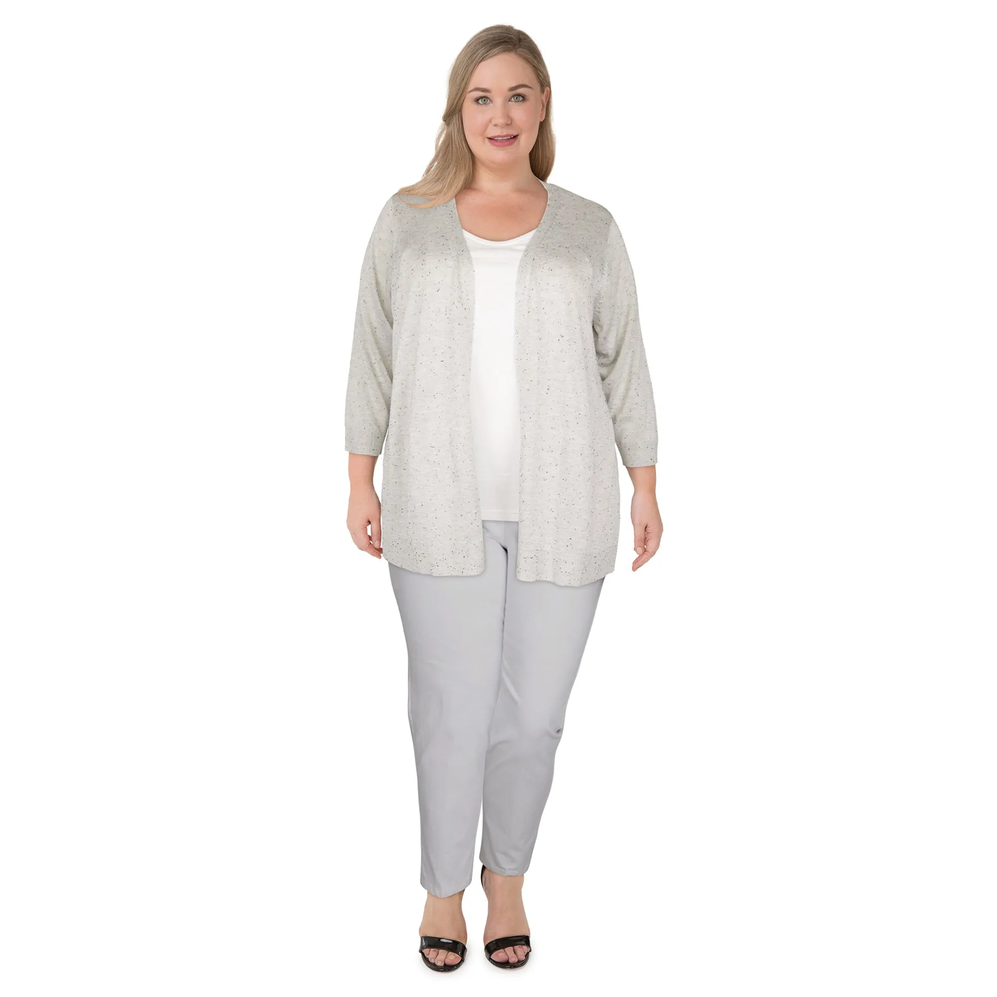 lily morgan Women's Plus Open Front Cardigan sold by Giant Tiger