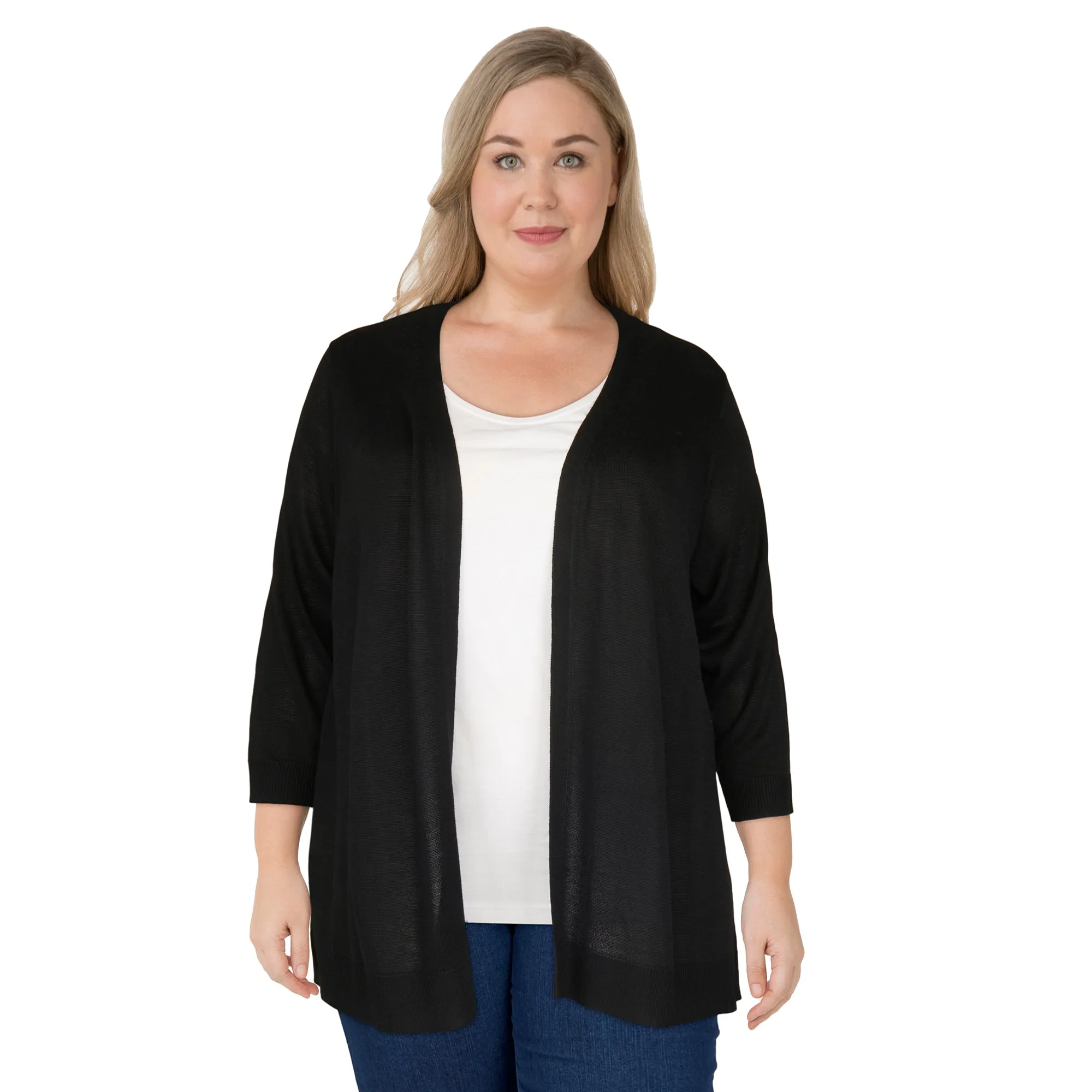 lily morgan Women's Plus Open Front Cardigan sold by Giant Tiger product image thumbnail 2