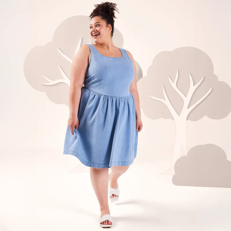 mySTYLE Women's Plus Denim Mini Dress sold by Giant Tiger