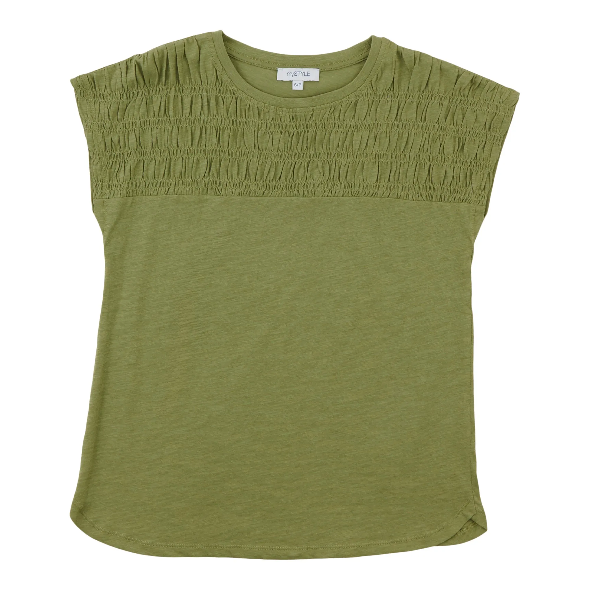 mySTYLE Women's Smocked Front Tee sold by Giant Tiger