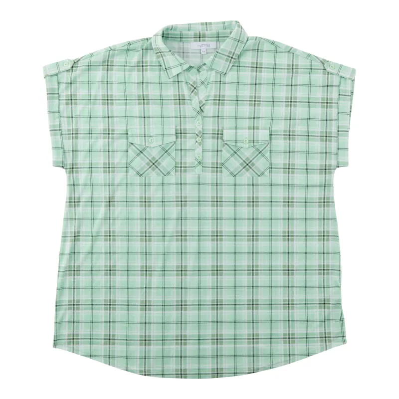 mySTYLE Women's Plus Plaid Top sold by Giant Tiger