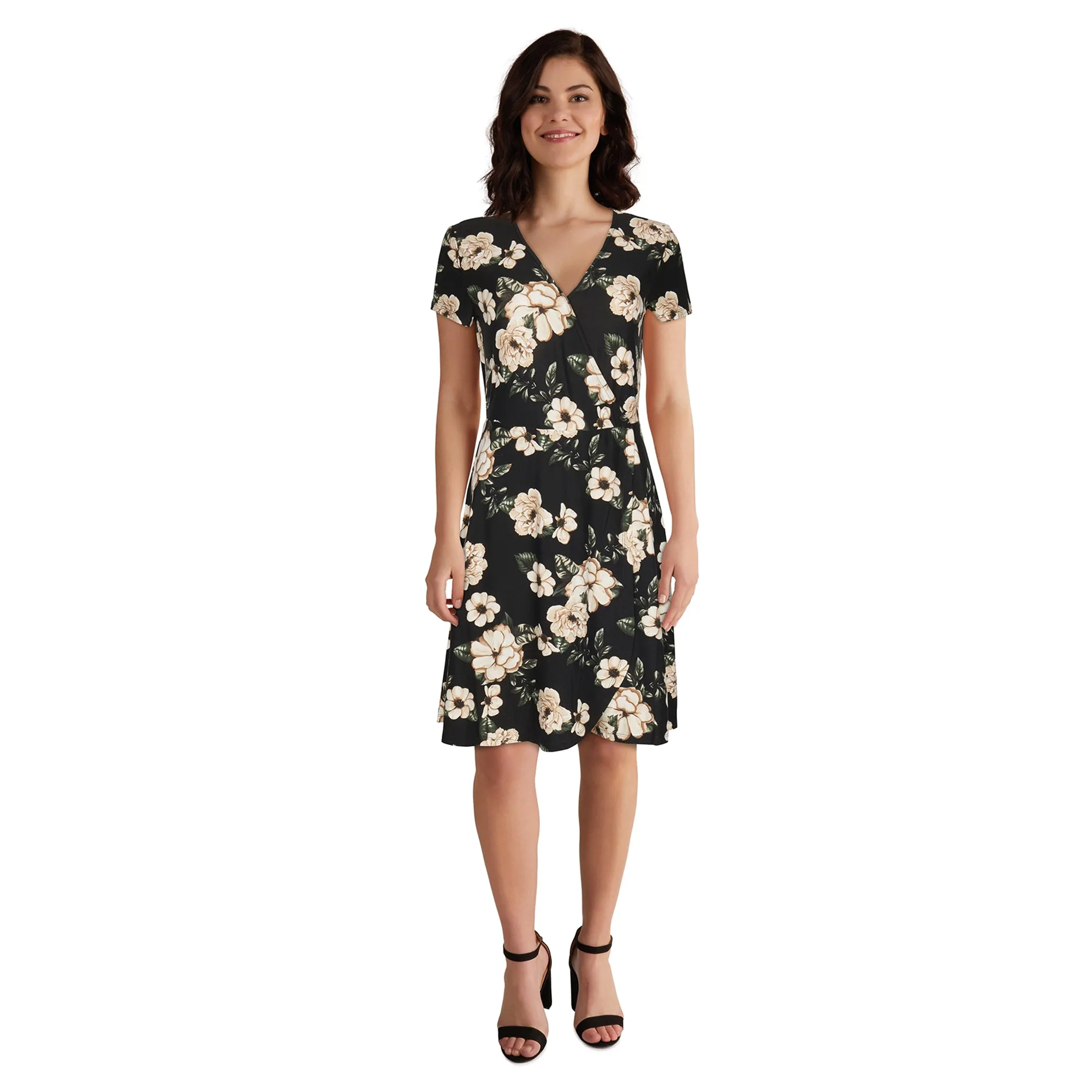 lily morgan Women's Printed Short Sleeve Wrap Dress sold by Giant Tiger