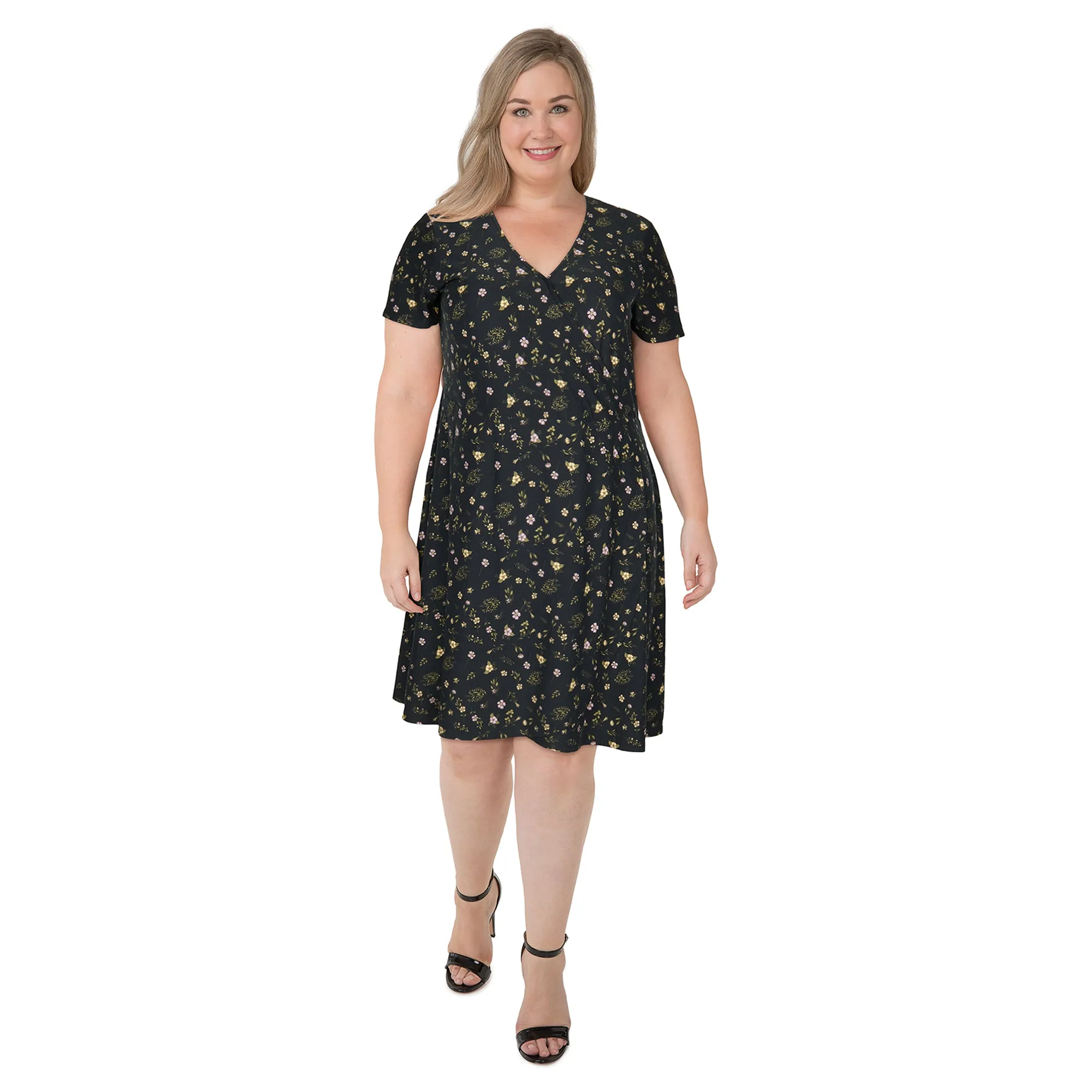 lily morgan Women's Plus Printed Wrap Dress sold by Giant Tiger product image thumbnail 3
