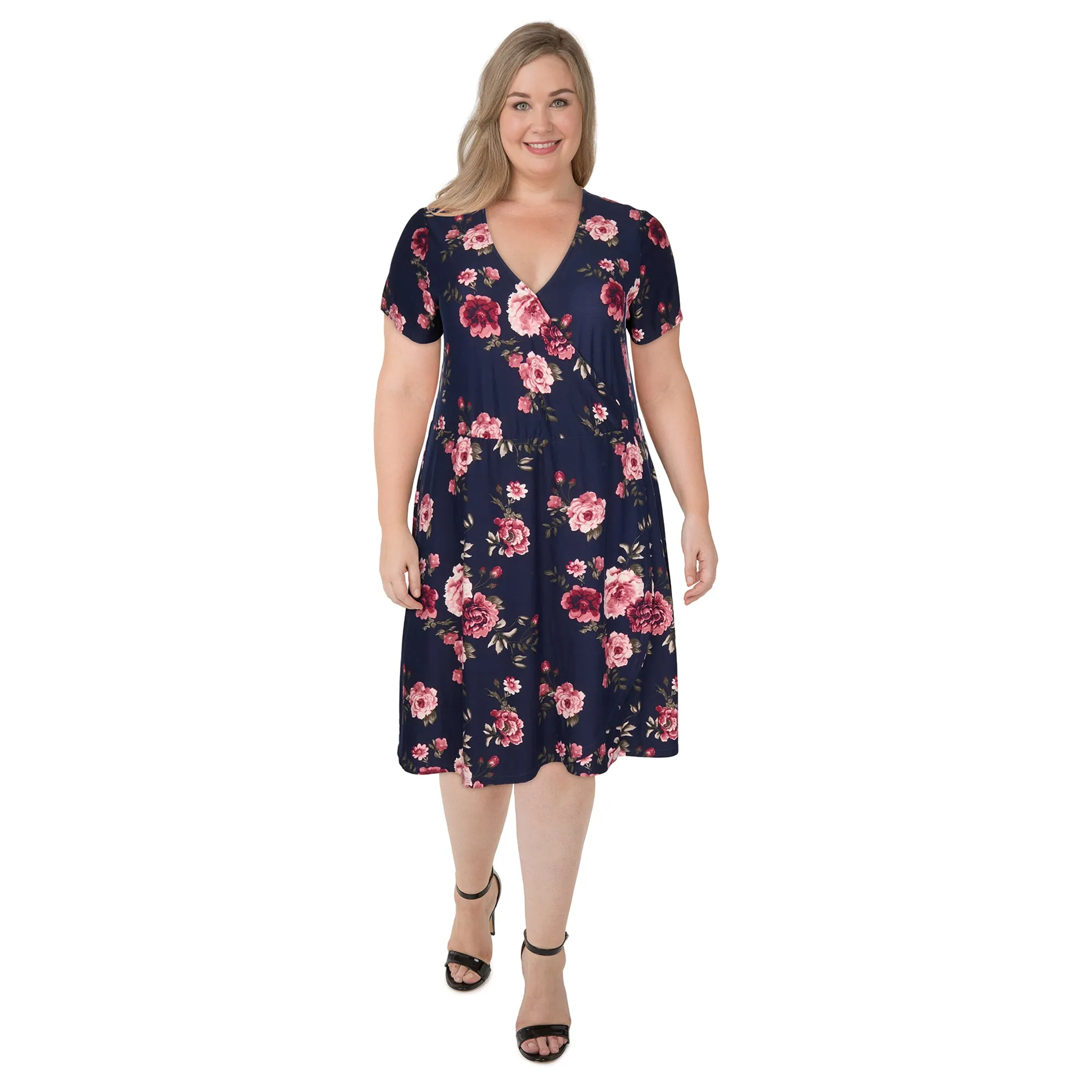 lily morgan Women's Plus Printed Wrap Dress sold by Giant Tiger product image thumbnail 4
