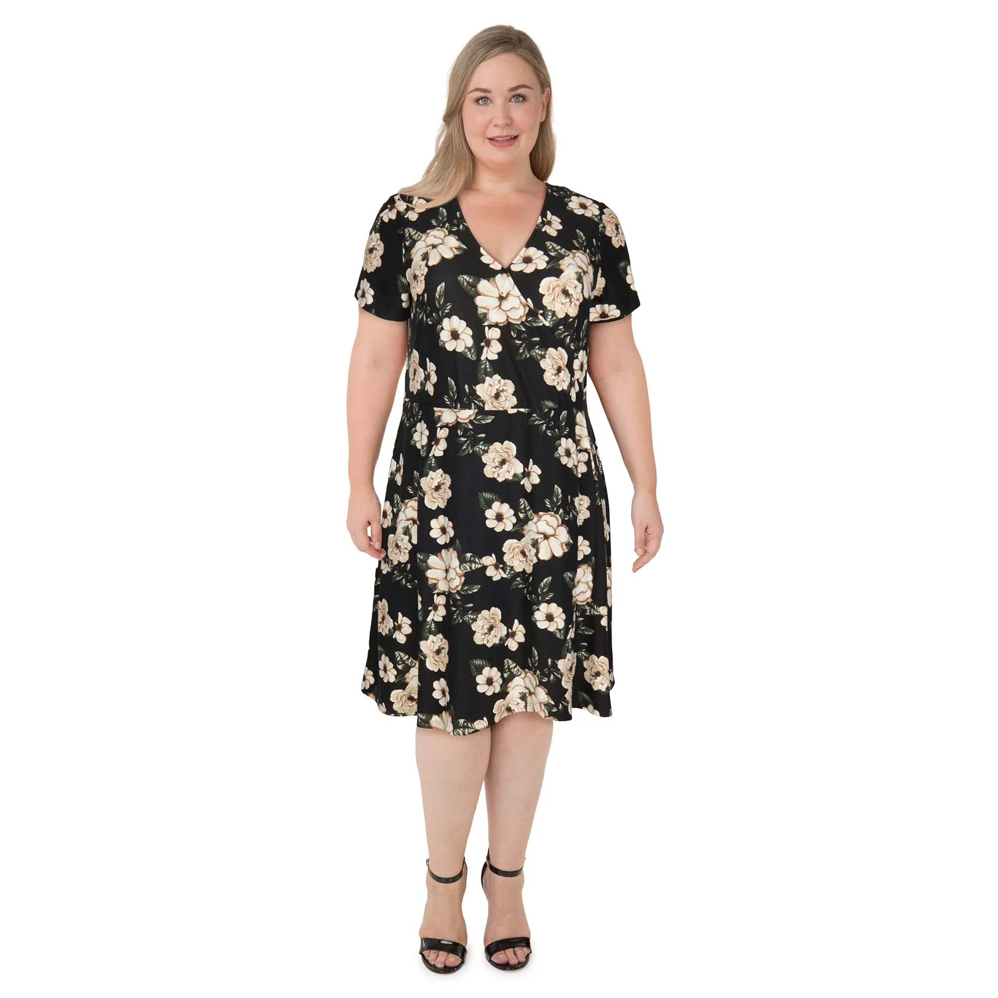 lily morgan Women's Plus Printed Wrap Dress sold by Giant Tiger product image thumbnail 2