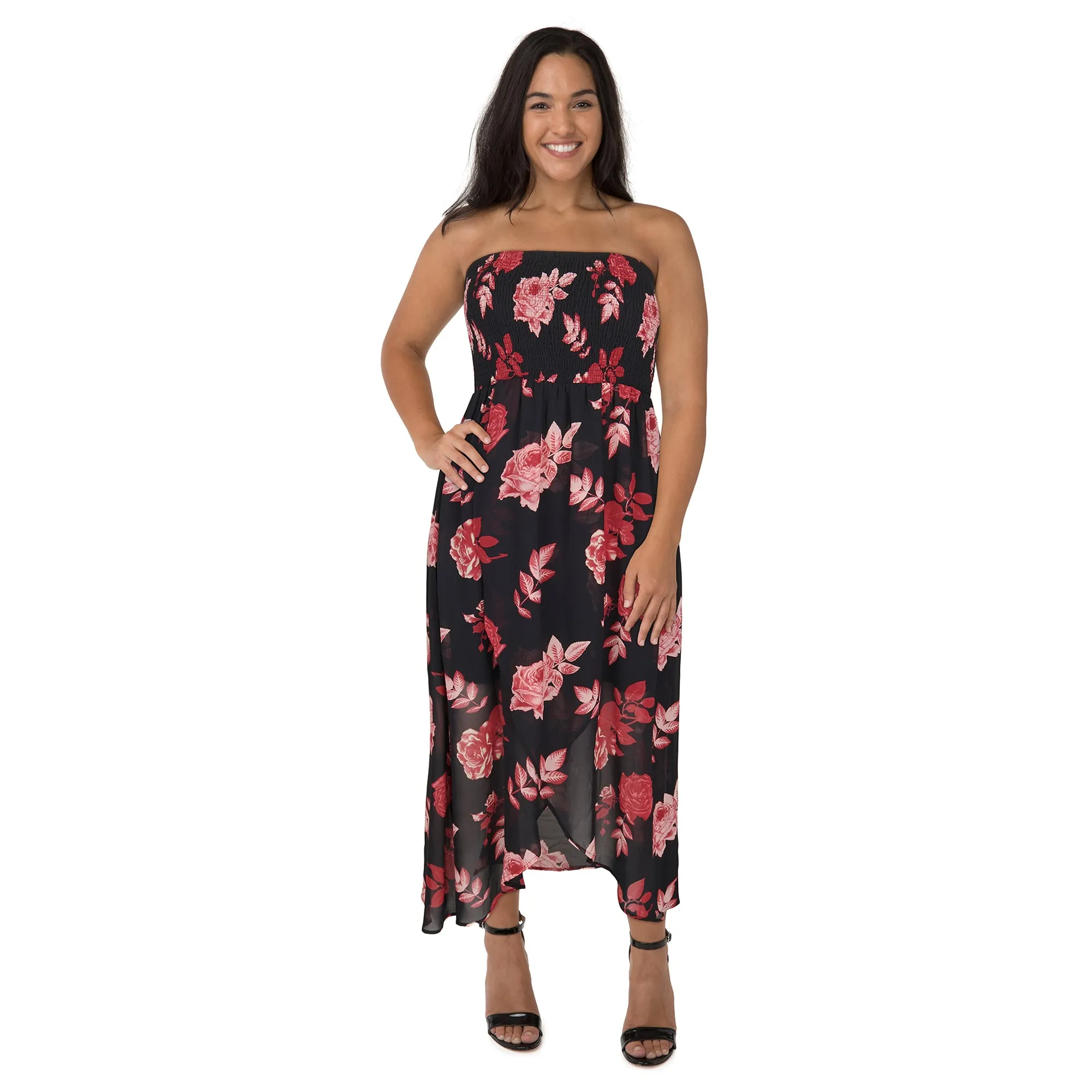 lily morgan Women's Plus Strapless Chiffon Dress sold by Giant Tiger