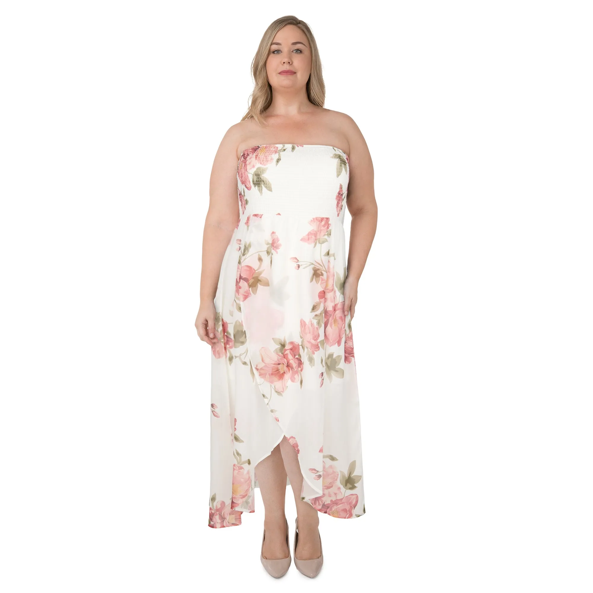 lily morgan Women's Plus Strapless Chiffon Dress sold by Giant Tiger product image thumbnail 2