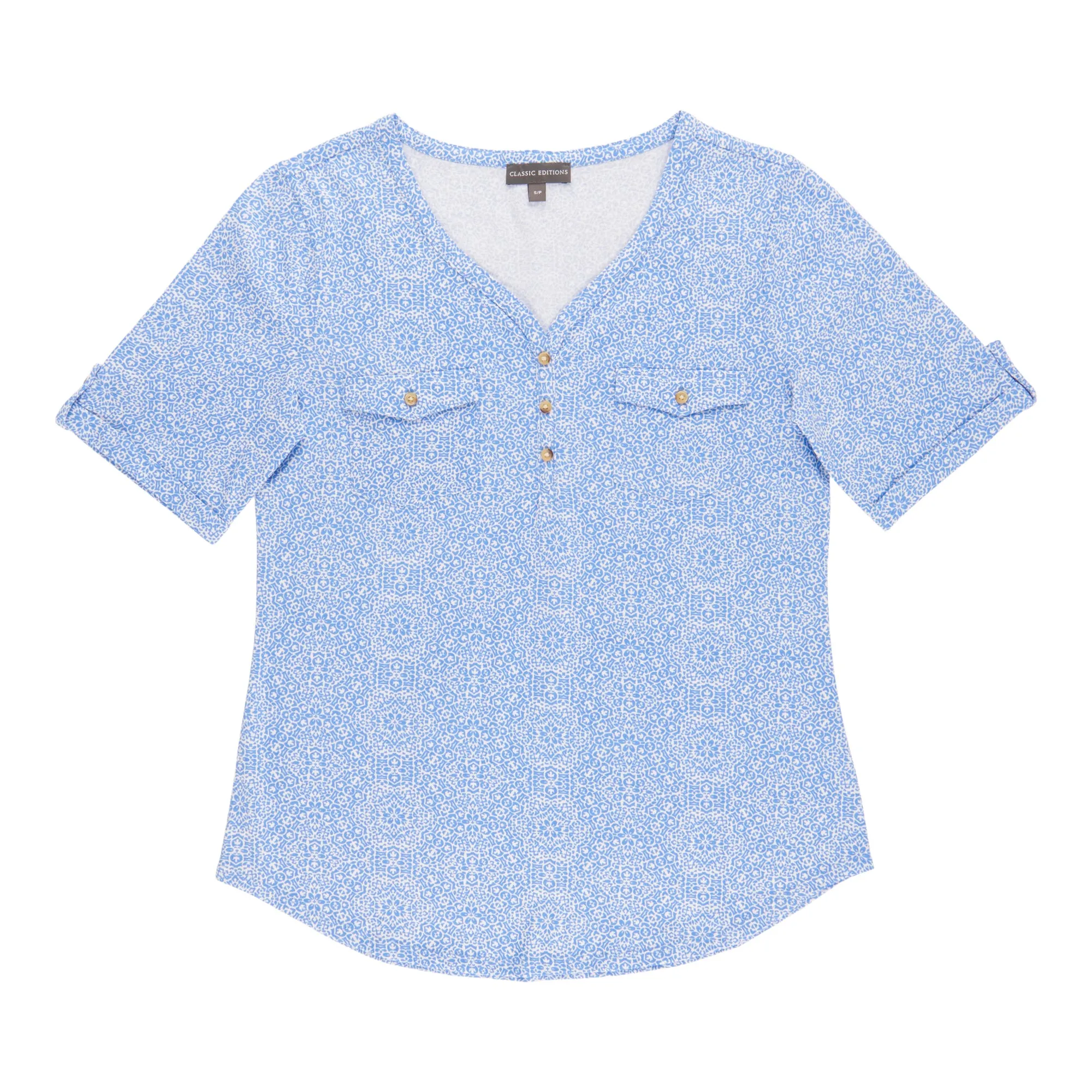 Classic Editions Women's Pocket V-Neck Top sold by Giant Tiger