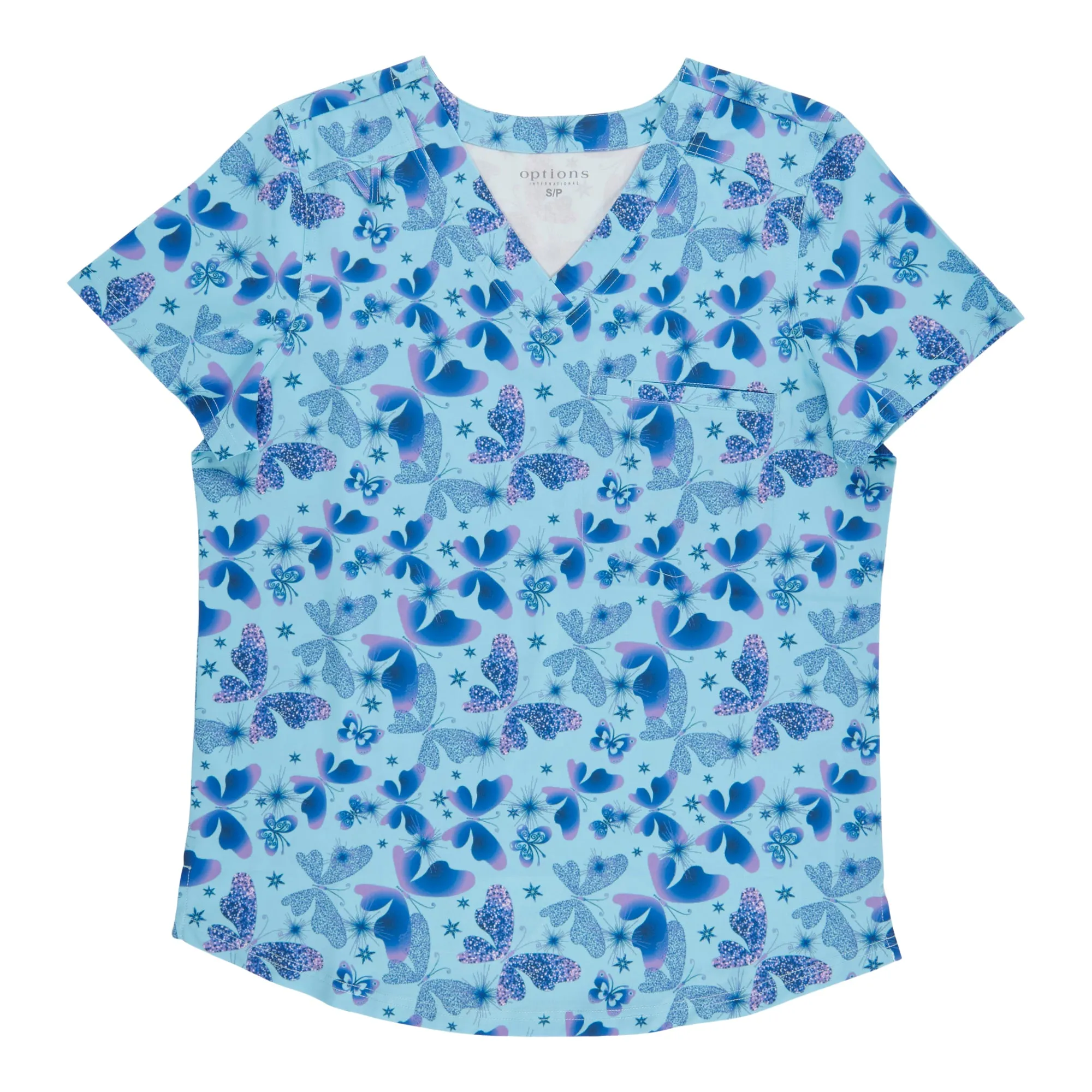 Options Women's Printed V-Neck Scrub Top sold by Giant Tiger