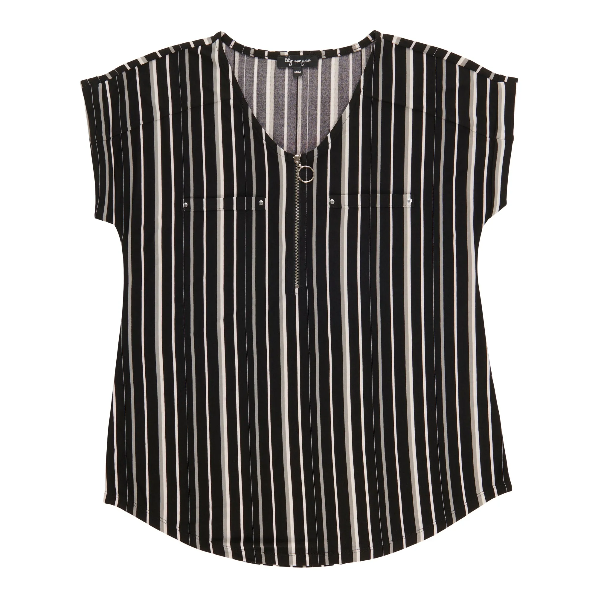 lily morgan Women's V-Neck Zipper Front Top sold by Giant Tiger product image thumbnail 2