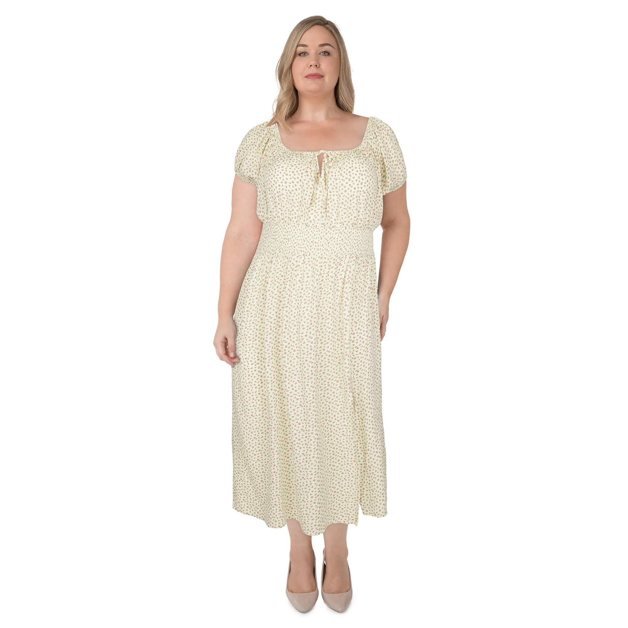 mySTYLE Women's Plus Cap Sleeve Smocked Midi Dress sold by Giant Tiger
