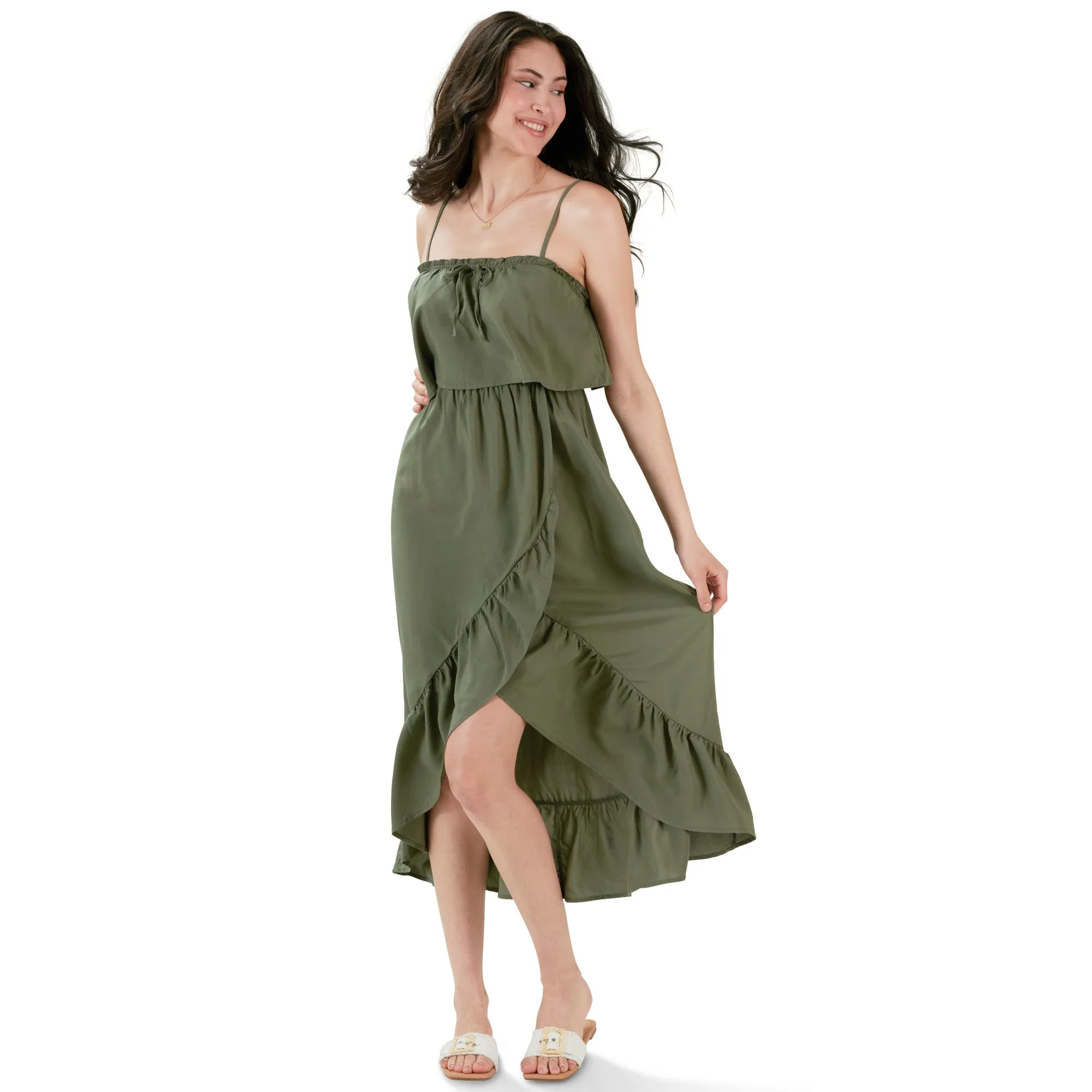 lily morgan Women's Ruffle Midi Dress sold by Giant Tiger product image thumbnail 2