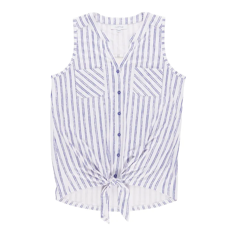 mySTYLE Women's Plaid Tie Front Tank Top sold by Giant Tiger