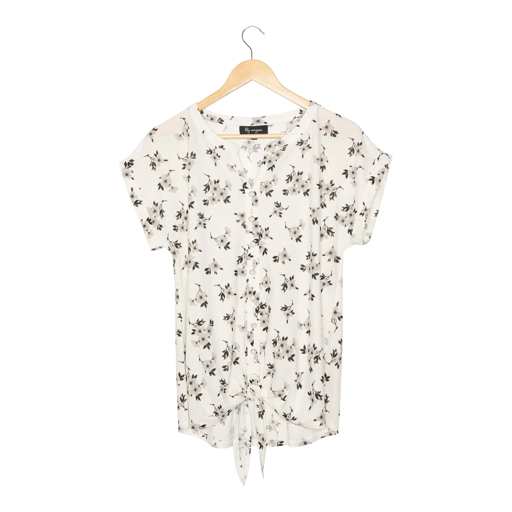 lily morgan Women's Urban Chic All-Over Printed Tie Front Top sold by Giant Tiger product image thumbnail 4