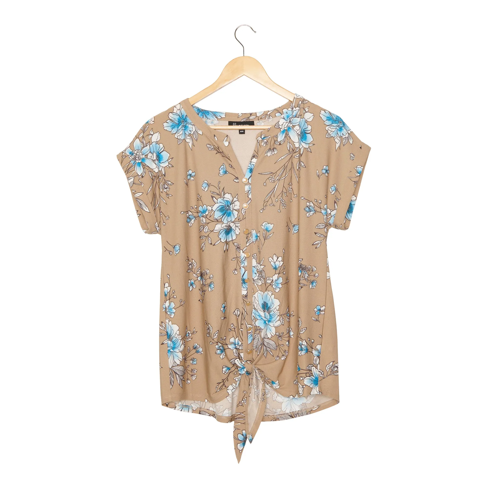 lily morgan Women's Urban Chic All-Over Printed Tie Front Top sold by Giant Tiger