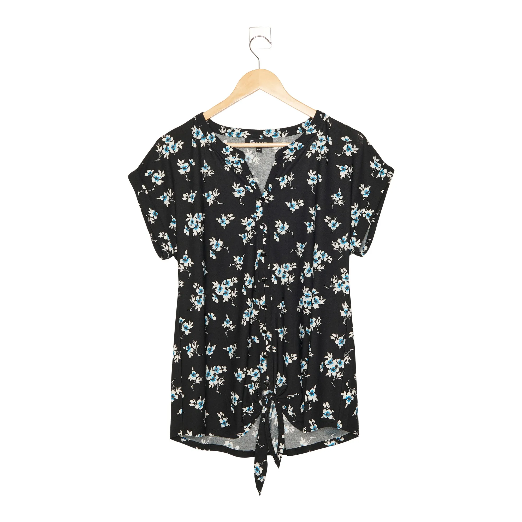 lily morgan Women's Urban Chic All-Over Printed Tie Front Top sold by Giant Tiger product image thumbnail 3
