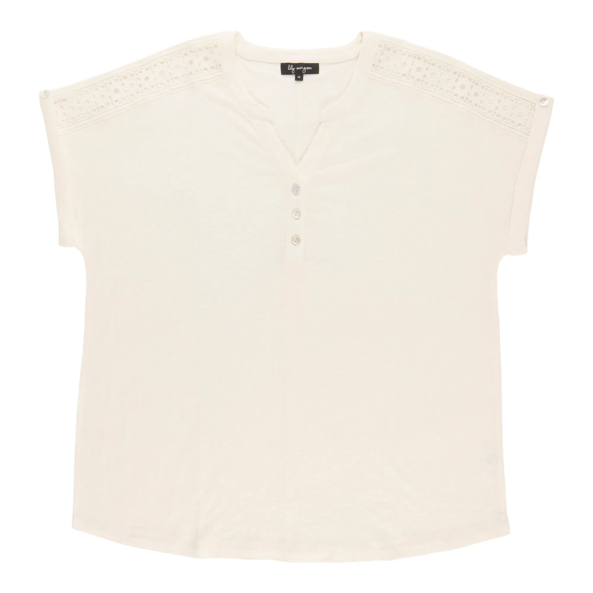 lily morgan Women's Plus Top with Crochet Details sold by Giant Tiger product image thumbnail 2