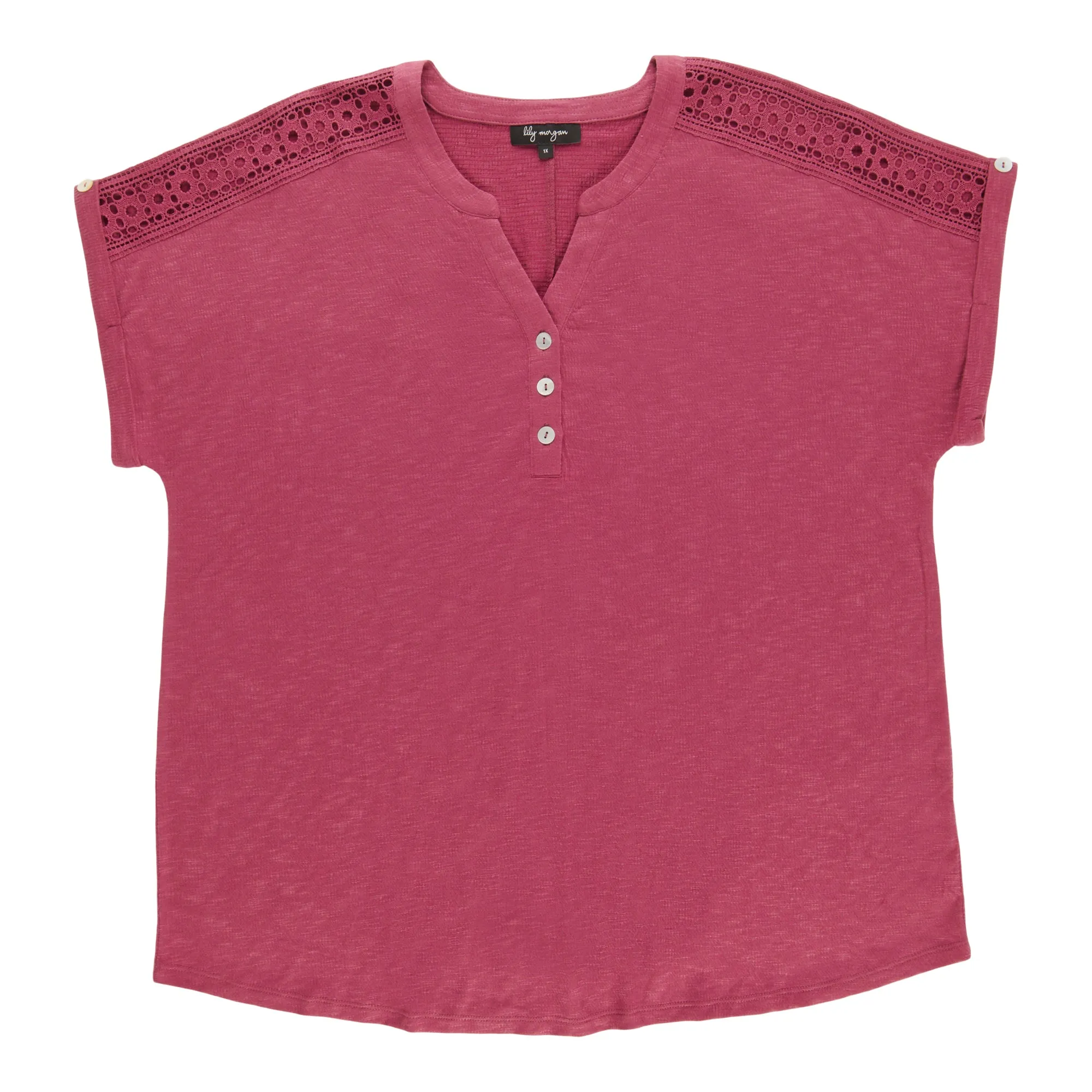 lily morgan Women's Plus Top with Crochet Details sold by Giant Tiger