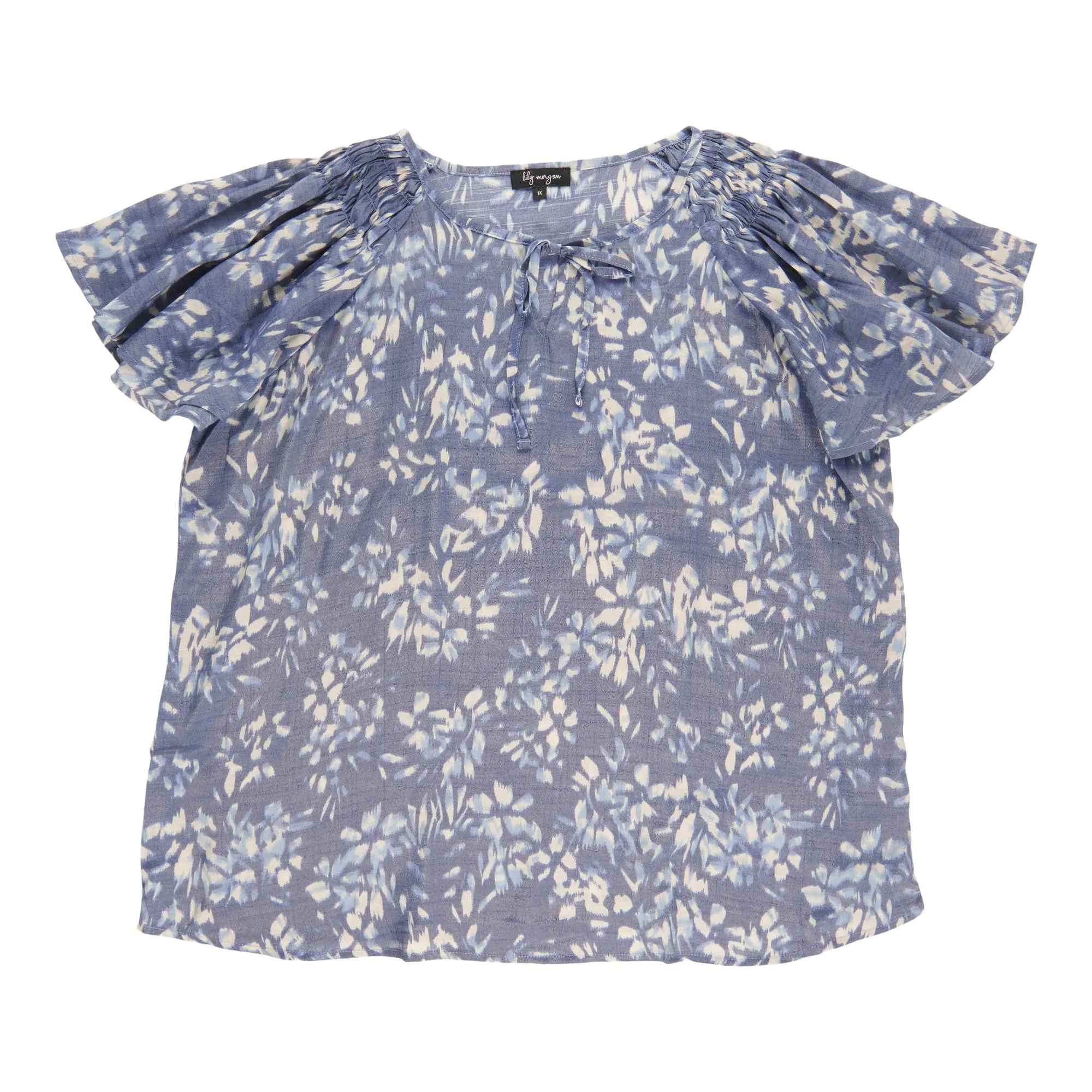 lily morgan Women's Plus Smocked Shoulder Blouse sold by Giant Tiger product image thumbnail 2