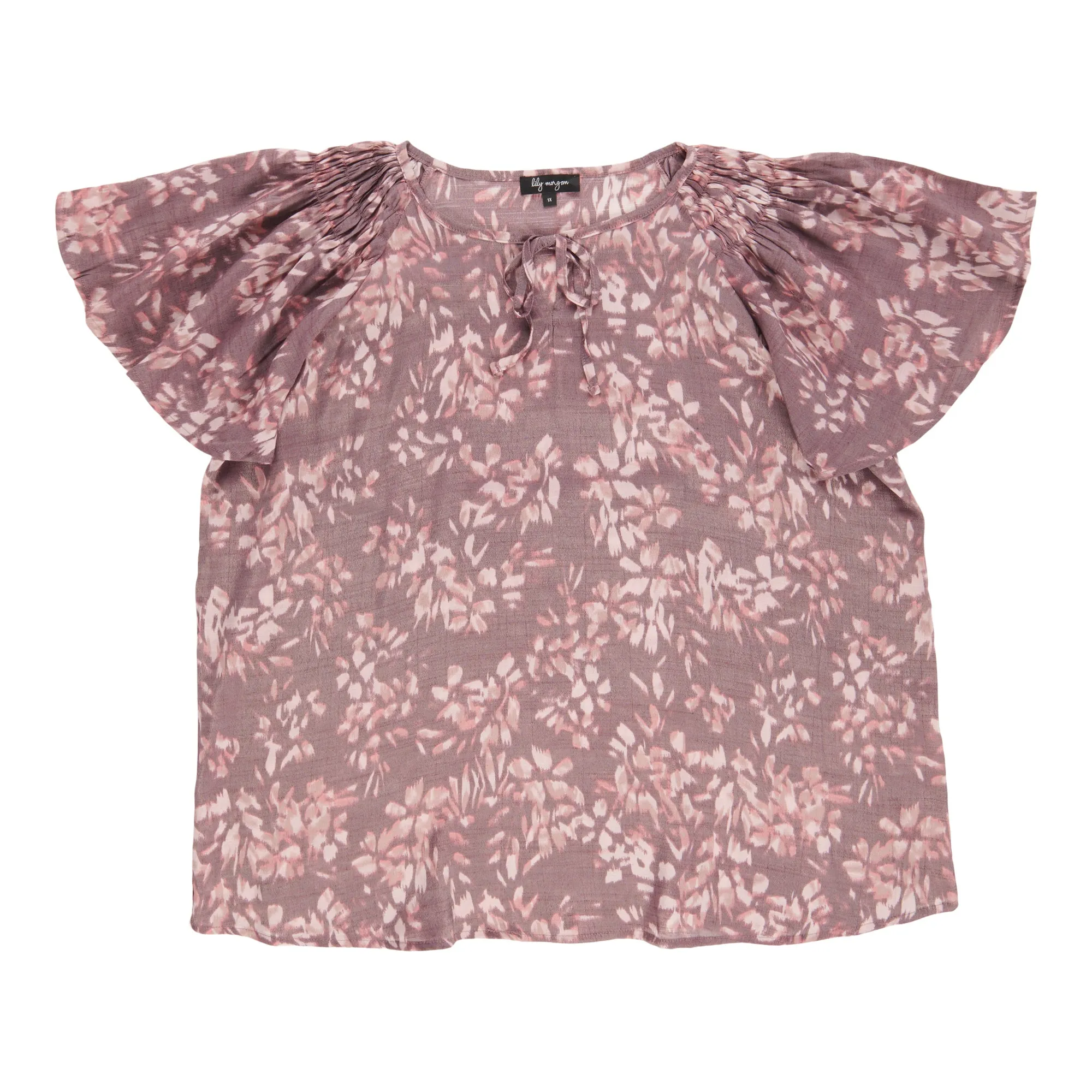 lily morgan Women's Plus Smocked Shoulder Blouse sold by Giant Tiger