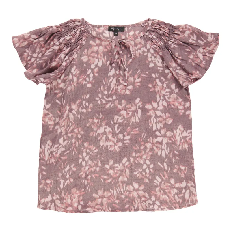 lily morgan Women's Smocked Shoulder Blouse sold by Giant Tiger