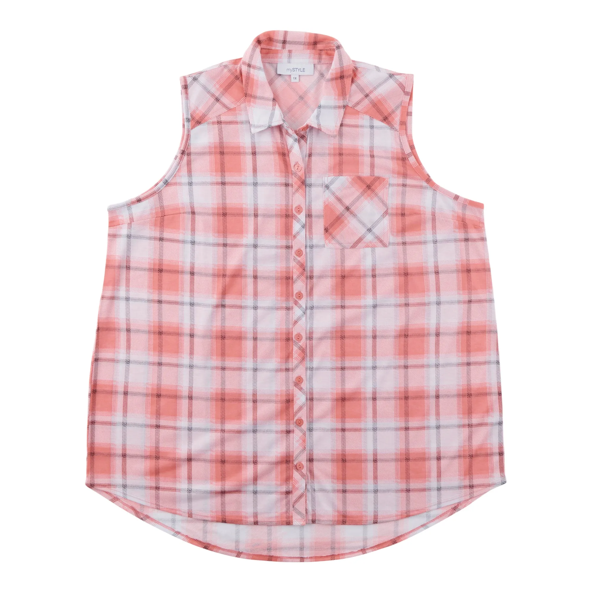 mySTYLE Women's Plus Sleeveless Plaid Top sold by Giant Tiger product image thumbnail 2