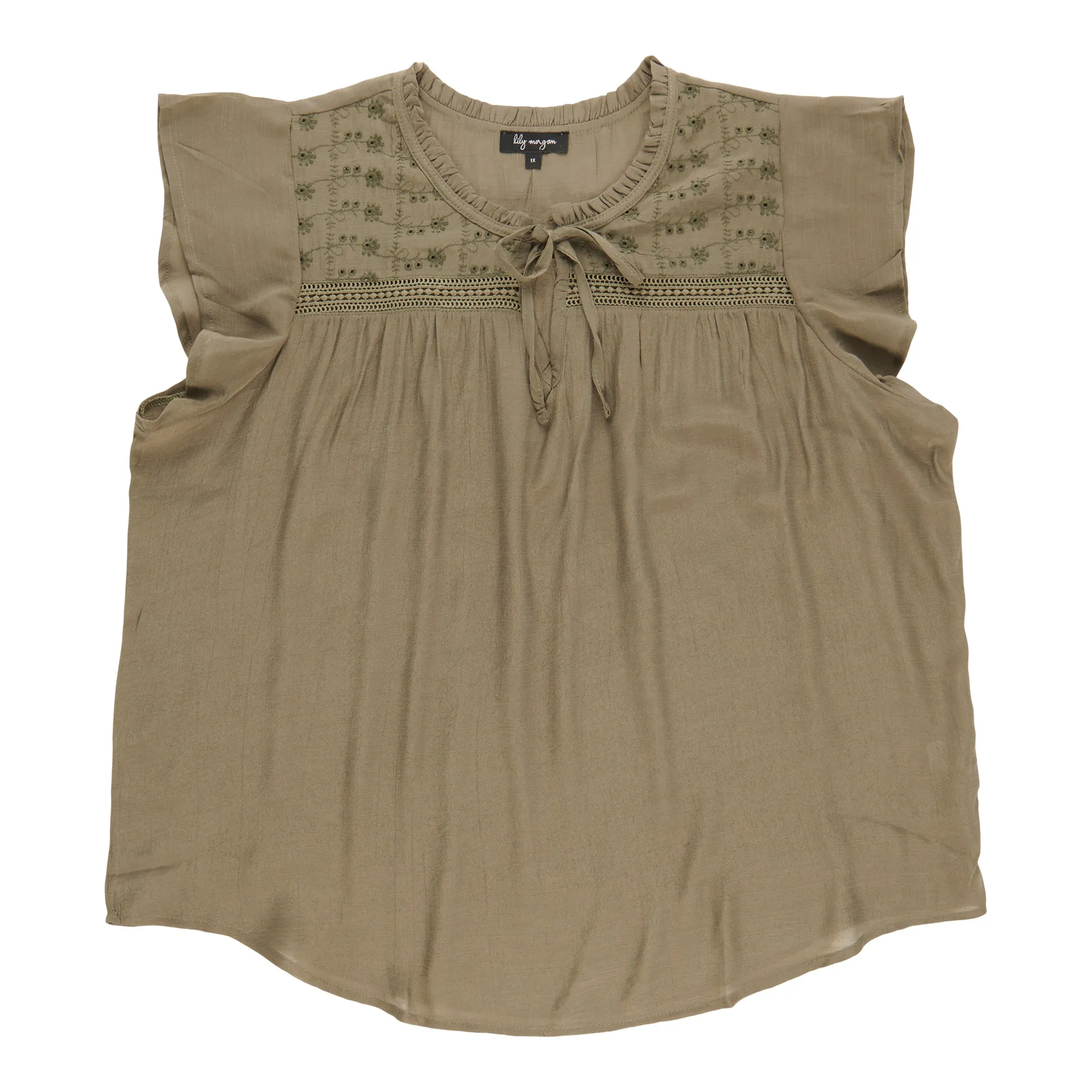 lily morgan Women's Plus Flutter Sleeve Blouse sold by Giant Tiger product image thumbnail 2