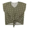 Women's Plus Short Sleeve Tie Front Top sold by Giant Tiger