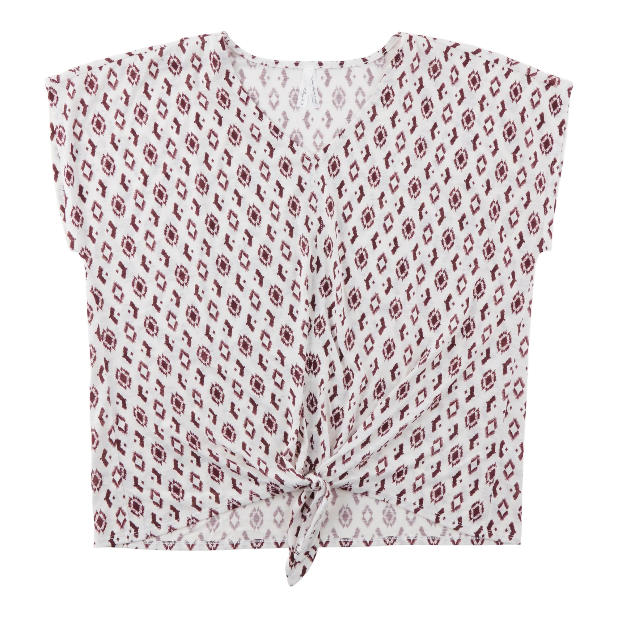 Women's Plus Short Sleeve Tie Front Top sold by Giant Tiger product image thumbnail 4