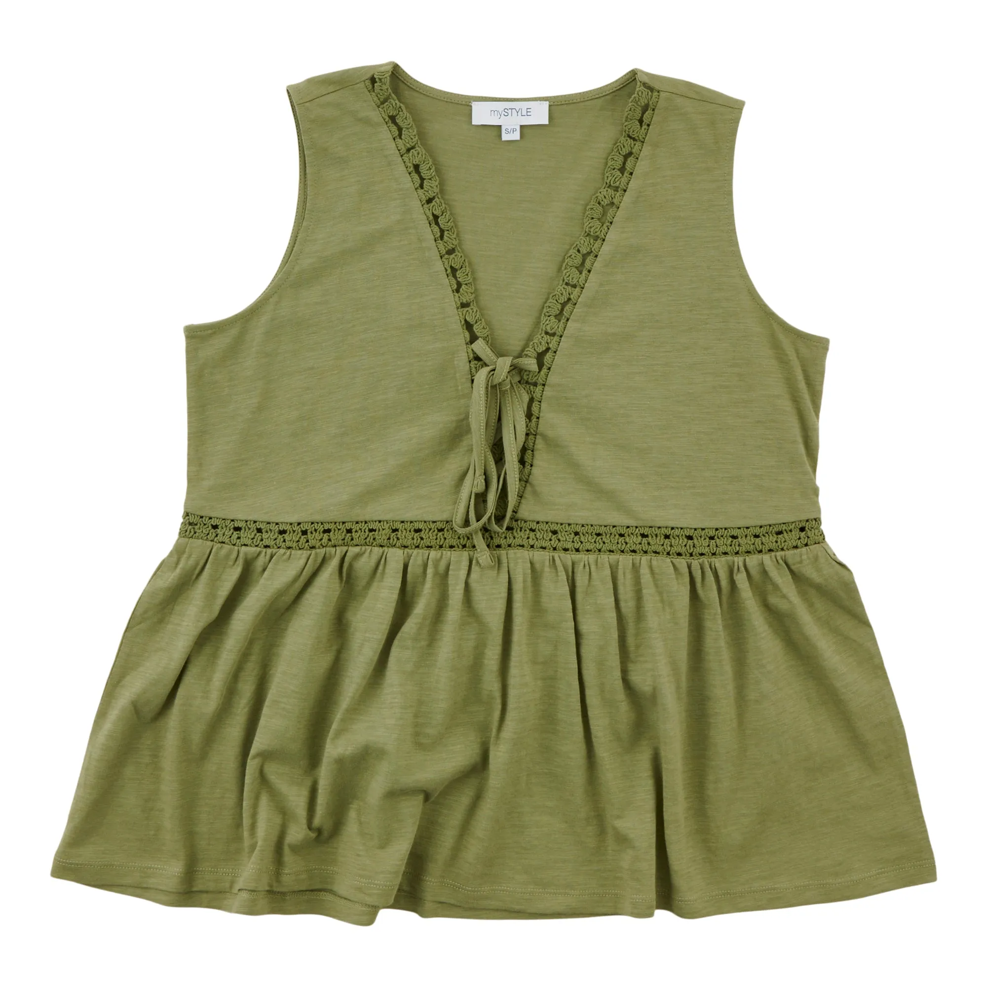 mySTYLE Women's Crochet Lace Up Tank Top sold by Giant Tiger product image thumbnail 2