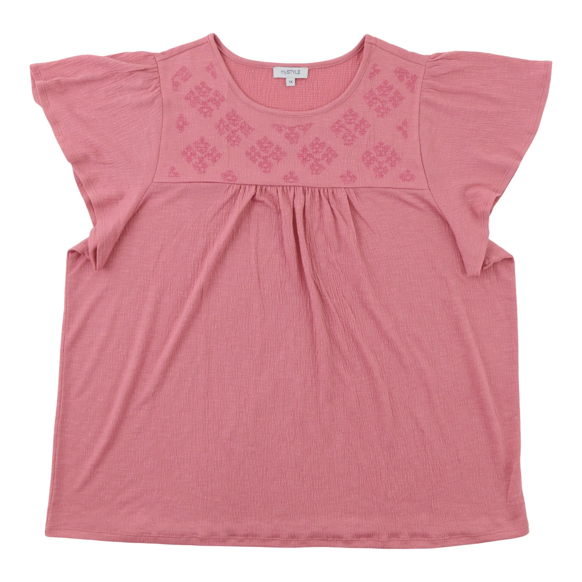 mySTYLE Women's Plus Crochet Short Sleeve Top sold by Giant Tiger product image thumbnail 2