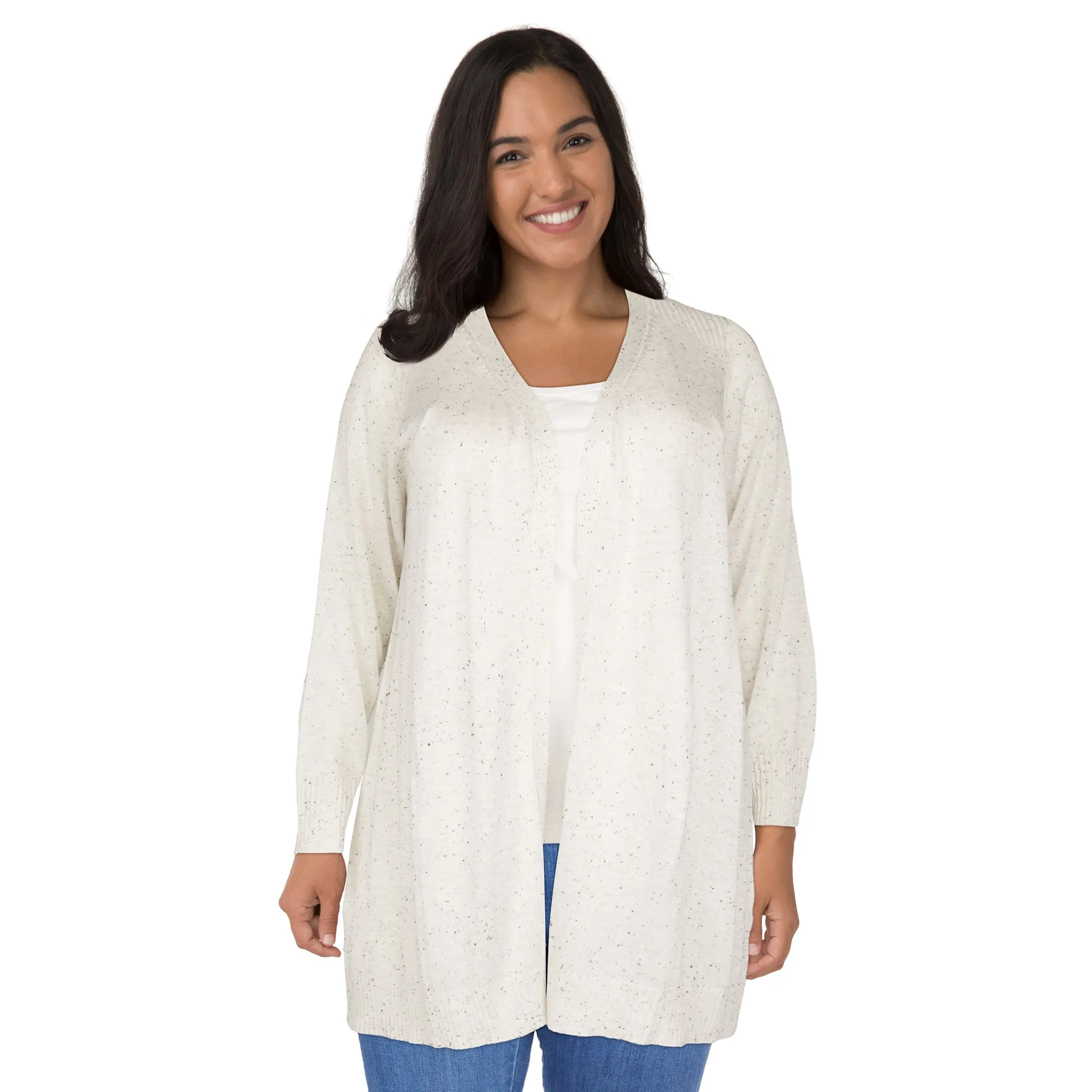 lily morgan Women's Plus Open Front Cardigan sold by Giant Tiger product image thumbnail 2