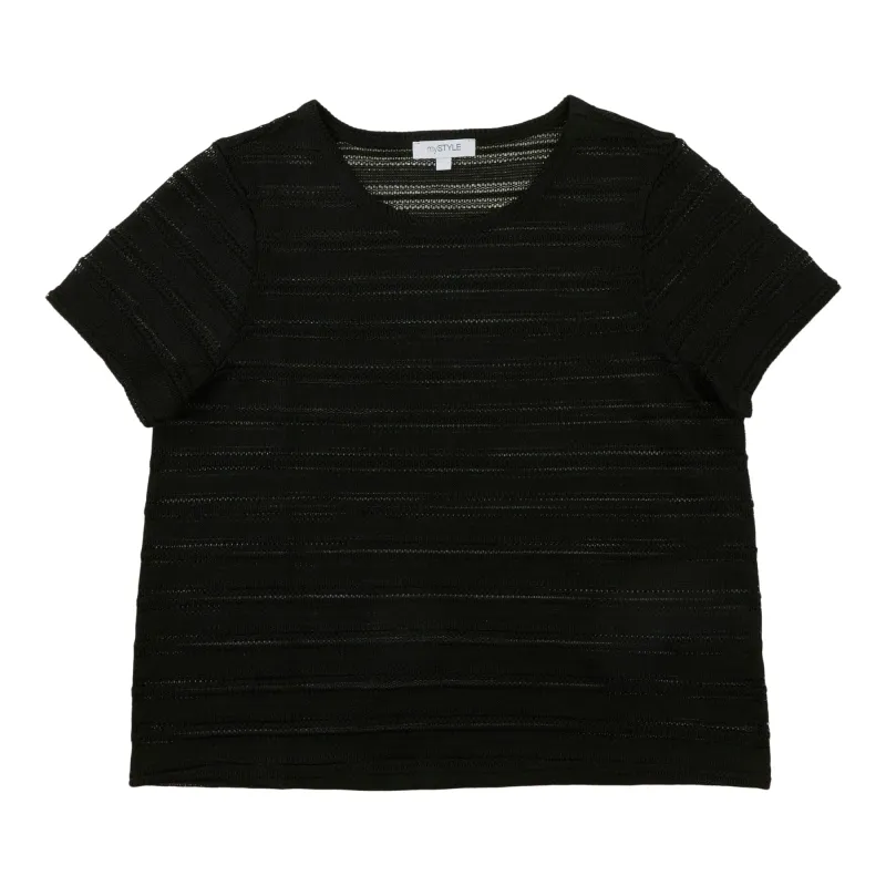 mySTYLE Women's Short Sleeve Crochet Top sold by Giant Tiger
