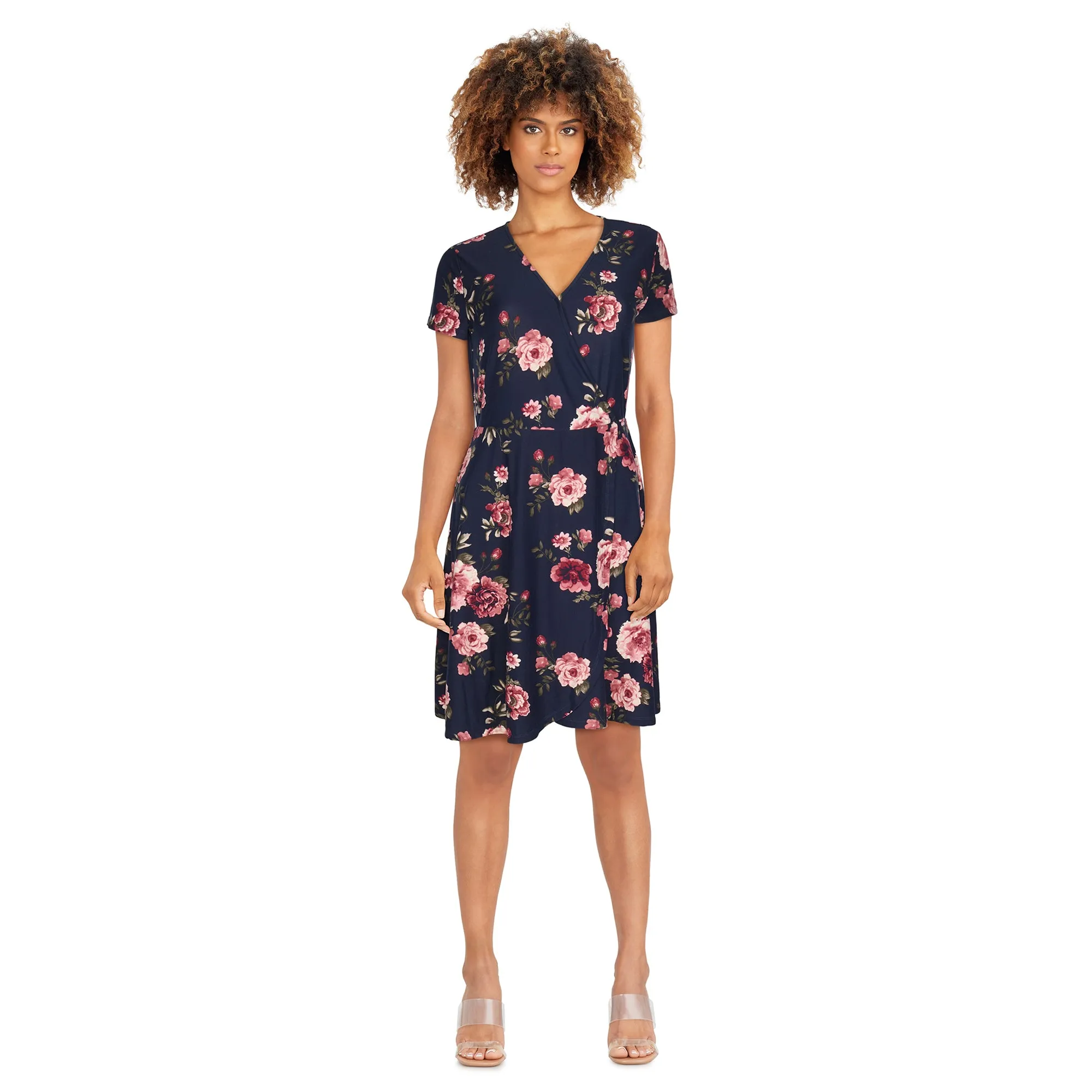 lily morgan Women's Printed Short Sleeve Wrap Dress sold by Giant Tiger product image thumbnail 5