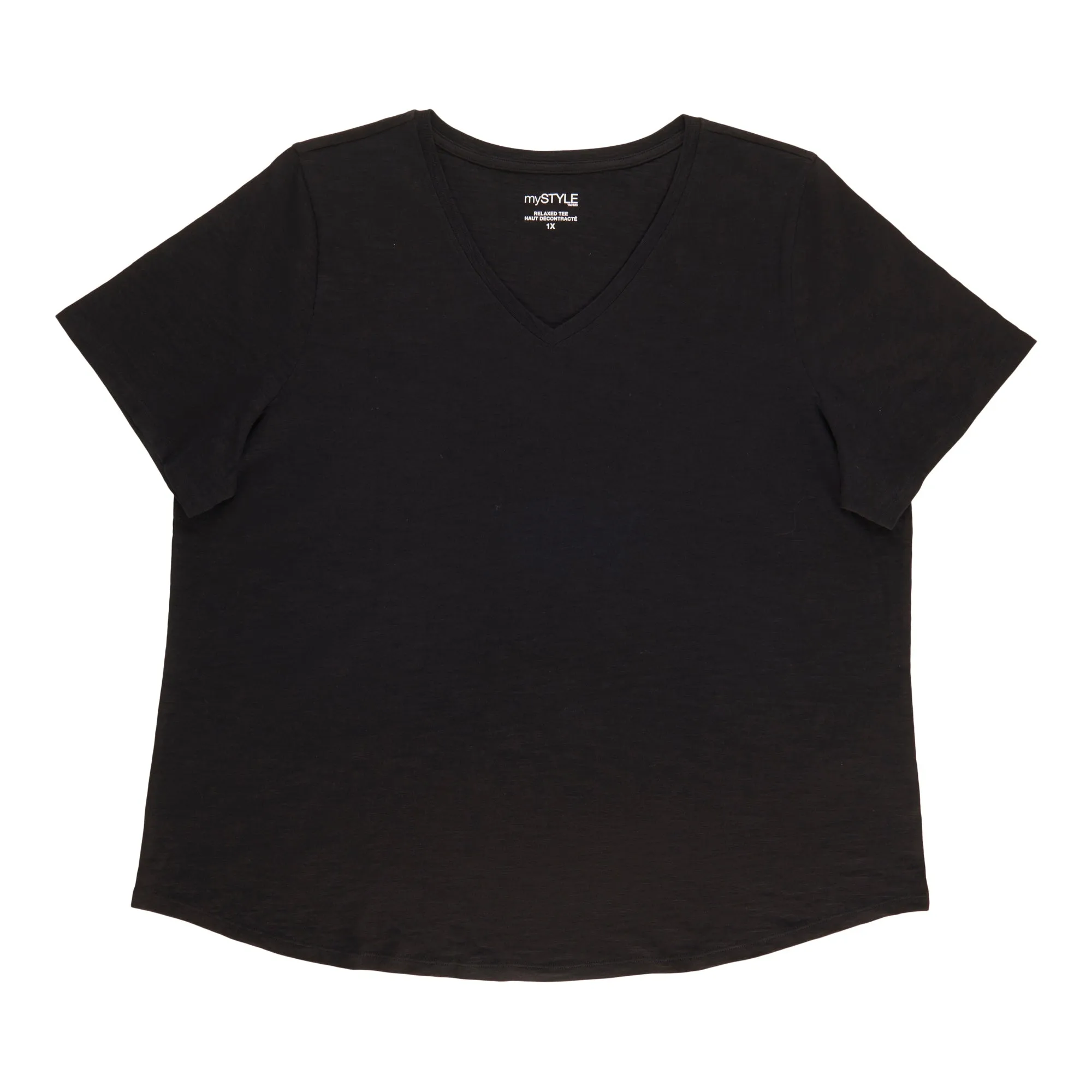 mySTYLE Women's Plus V-Neck T-Shirt sold by Giant Tiger
