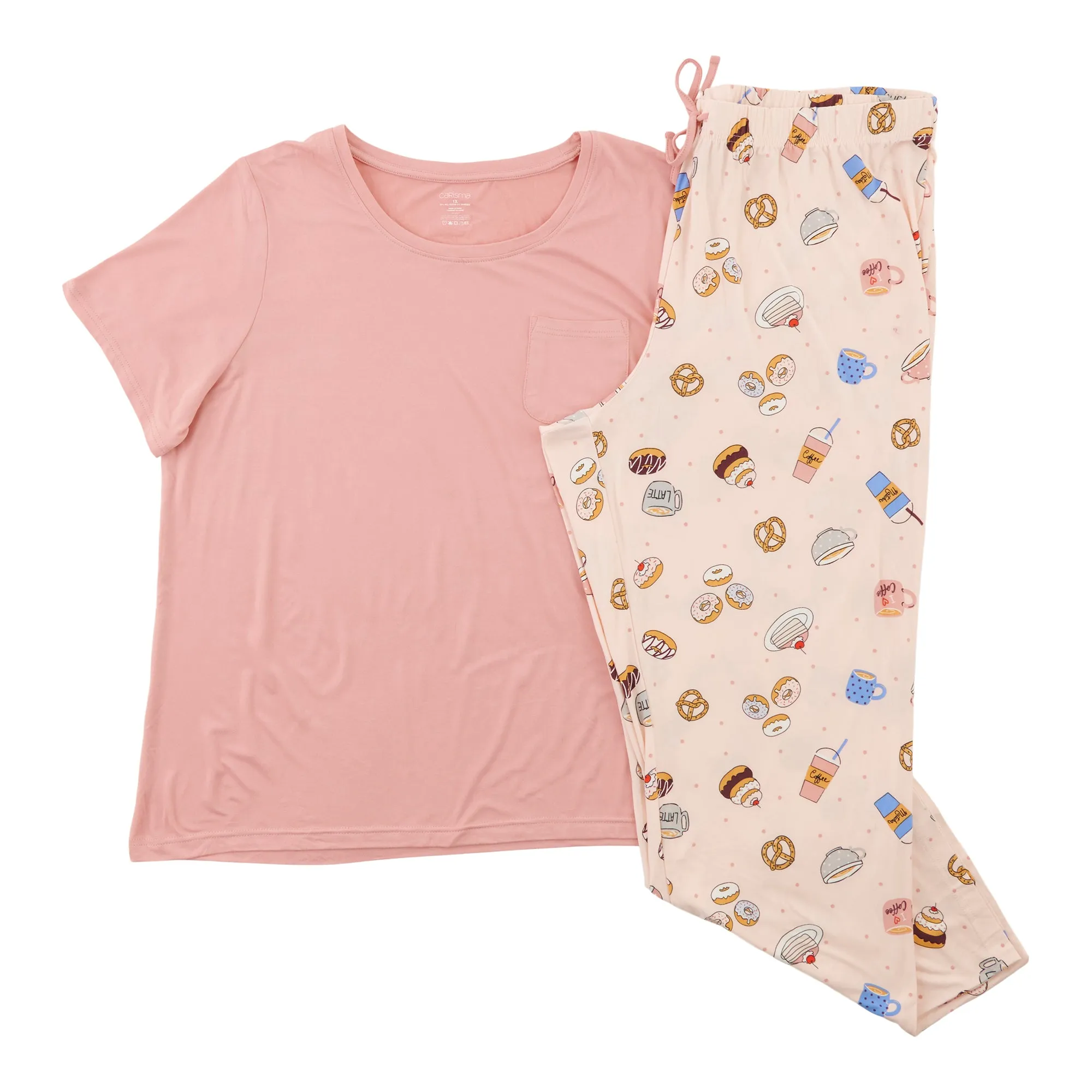 Carsima Women's Plus Peachy Short Sleeve PJ Set, 2-Piece sold by Giant Tiger product image thumbnail 2