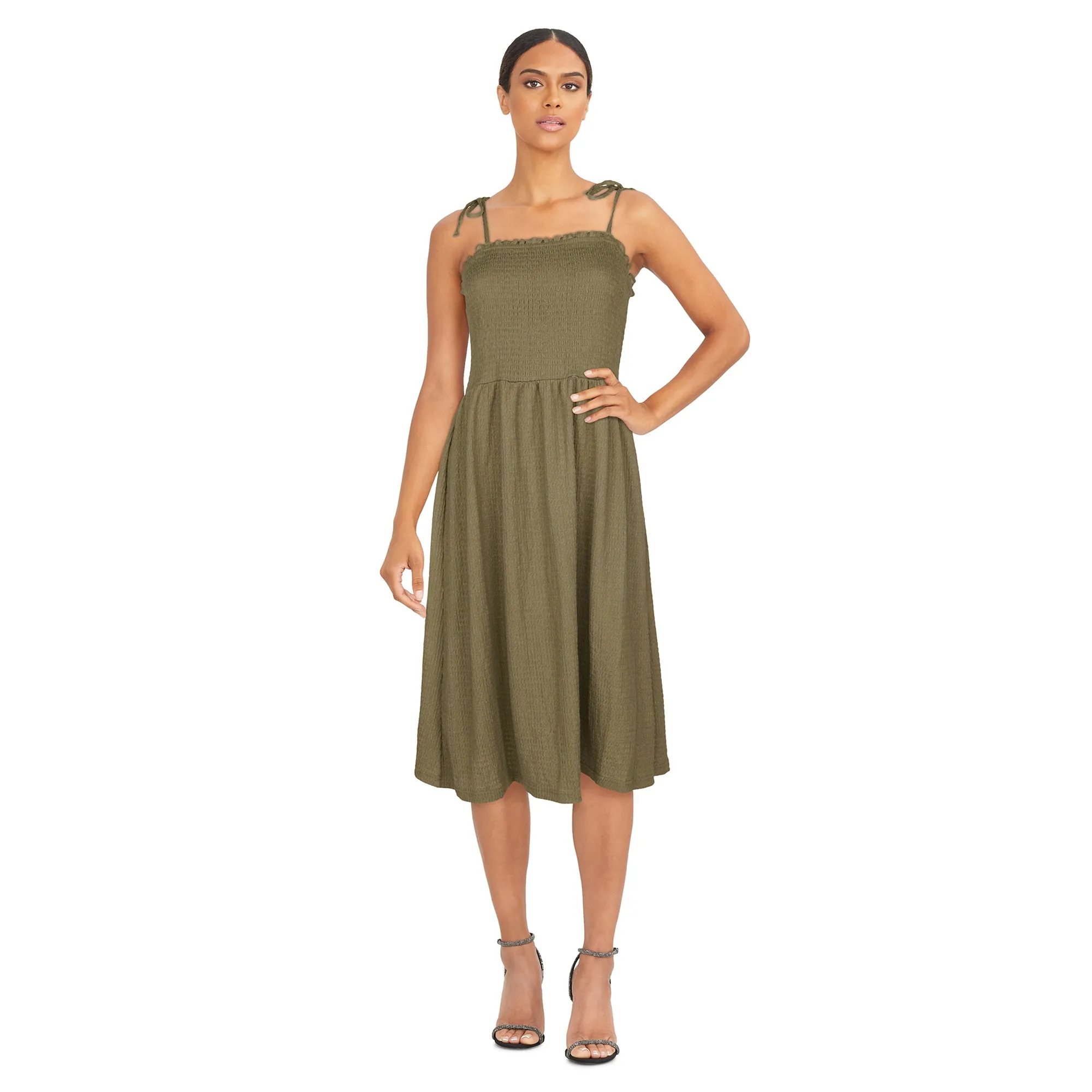 lily morgan Women's Smocked Midi Dress sold by Giant Tiger product image thumbnail 2