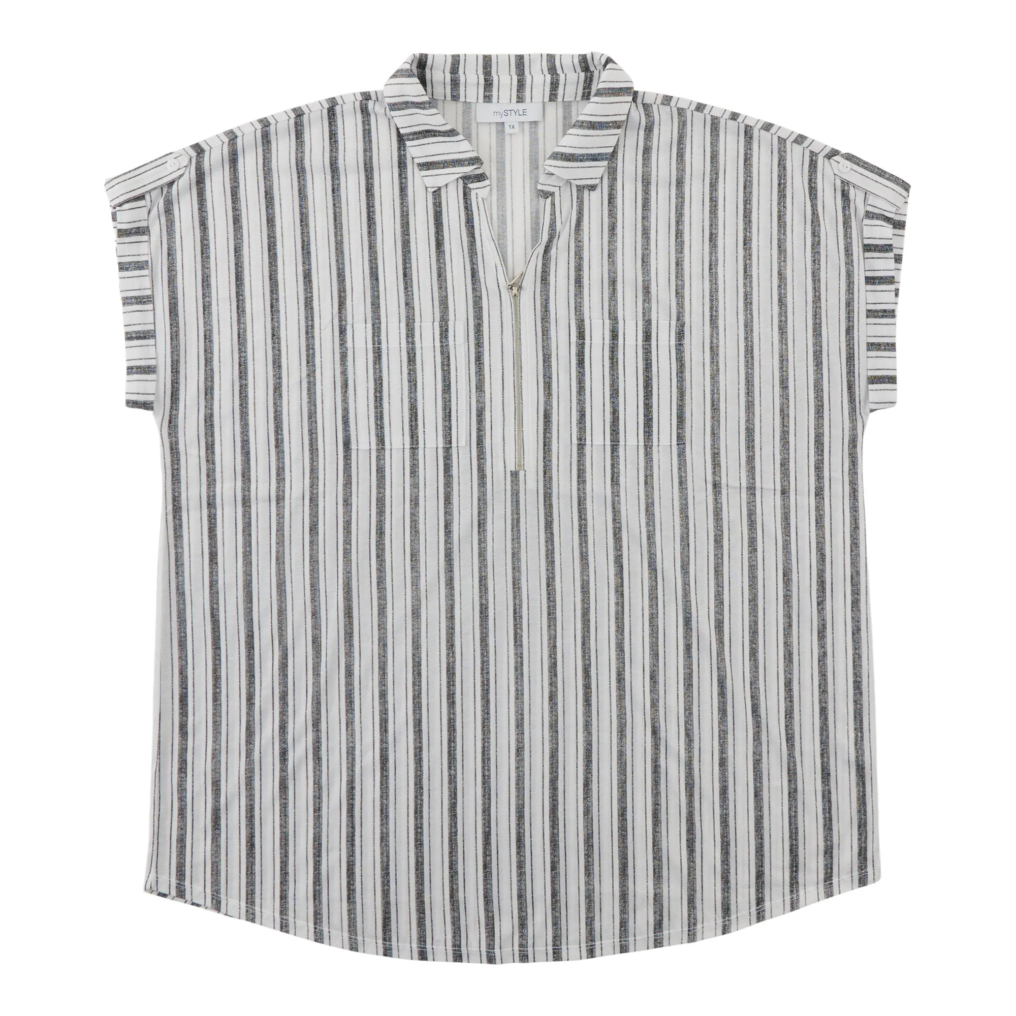 mySTYLE Women's Plus Striped Short Sleeve Top sold by Giant Tiger product image thumbnail 3