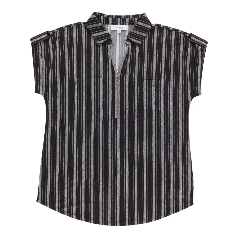 mySTYLE Women's Striped Short Sleeve Top sold by Giant Tiger