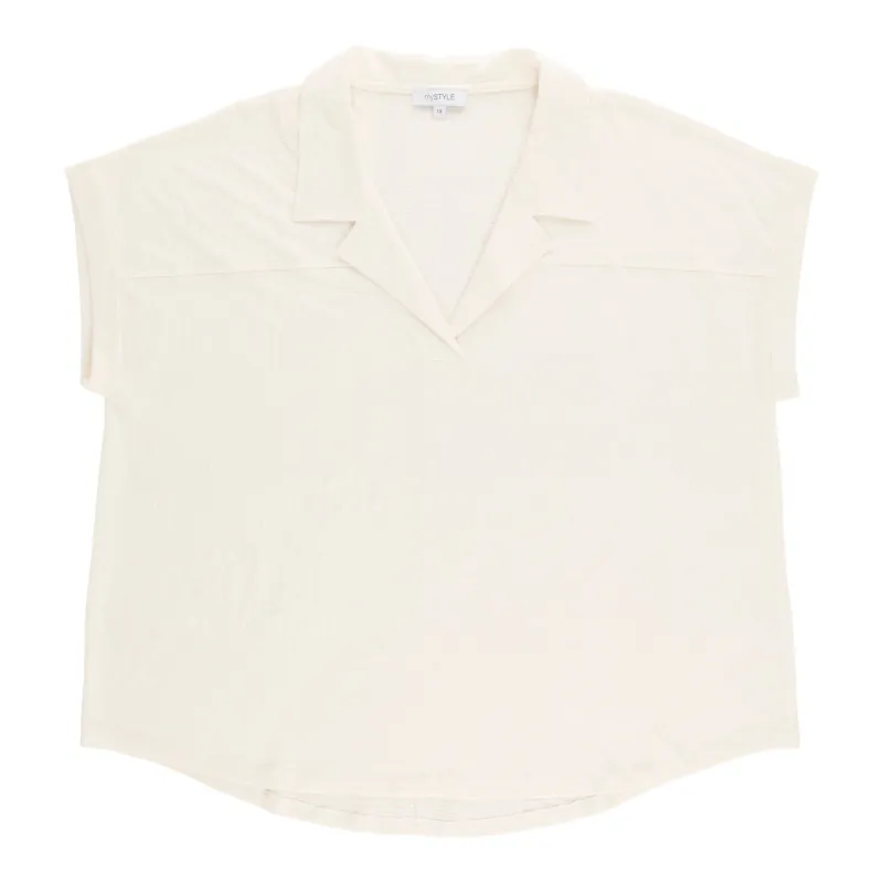 mySTYLE Women's Plus Short Sleeve Johnny Collar sold by Giant Tiger