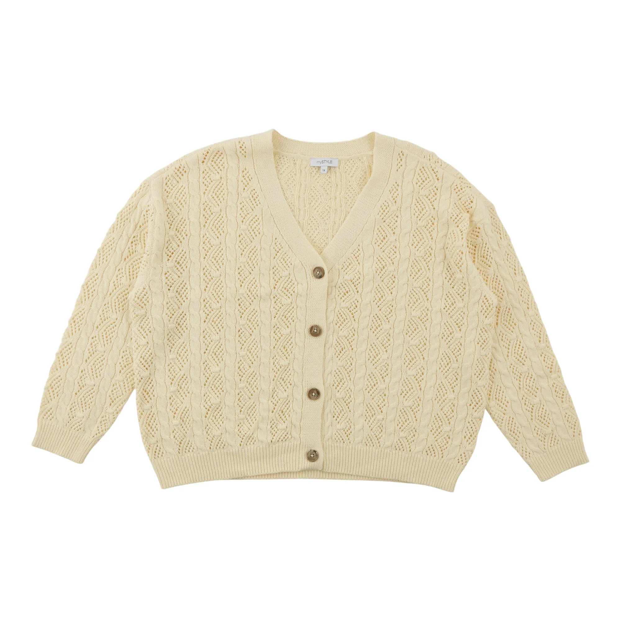 mySTYLE Women's Plus Open Stitch Cable Cardigan sold by Giant Tiger product image thumbnail 2